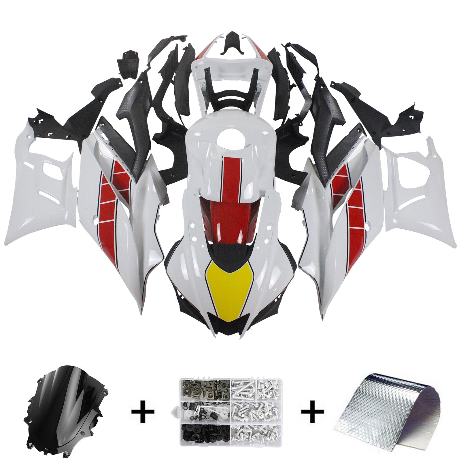 Amotopart Yamaha 2019-2021 YZF R3/YZF R25 WHITE RED FAILING KIT
