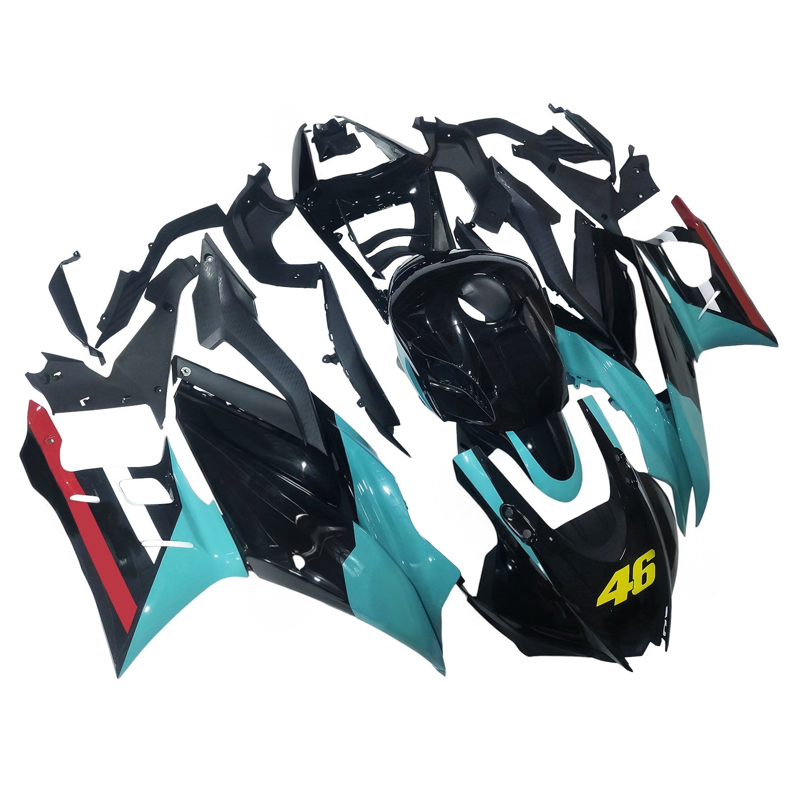 Amotopart Yamaha 2019–2021 YZF R3/YZF R25 Schwarz Blau Verkleidungsset