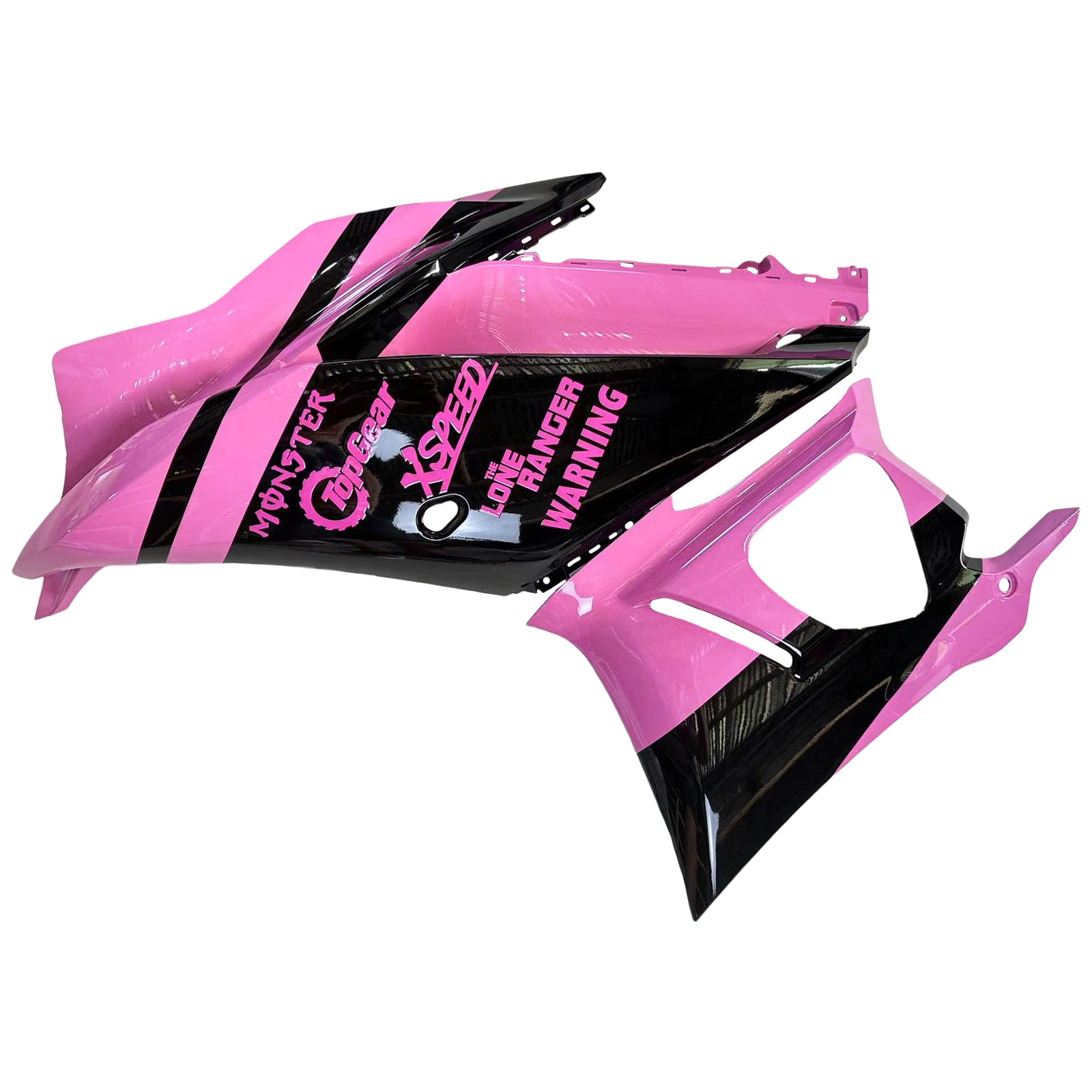 Amotopart Yamaha 2019–2021 YZF R3/YZF R25 Schwarz-Rosa Verkleidungsset