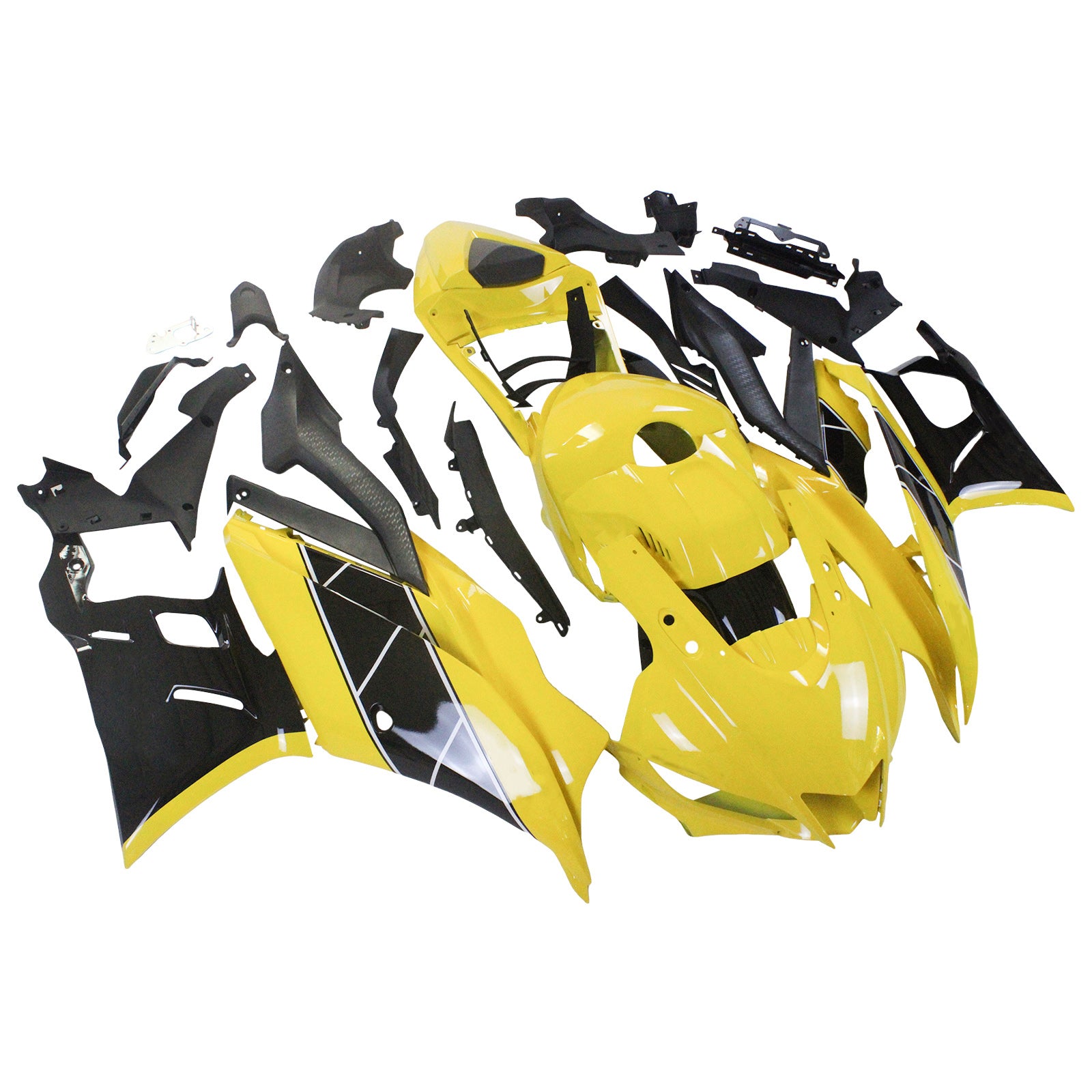 Amotopart Yamaha 2019-2021 YZF R3/YZF R25 Yellow Black Fairing Kit