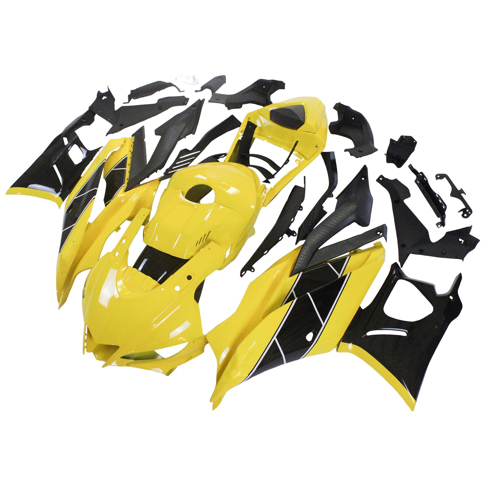 Amotopart Yamaha 2019-2021 YZF R3/YZF R25 Yellow Black Fairing Kit