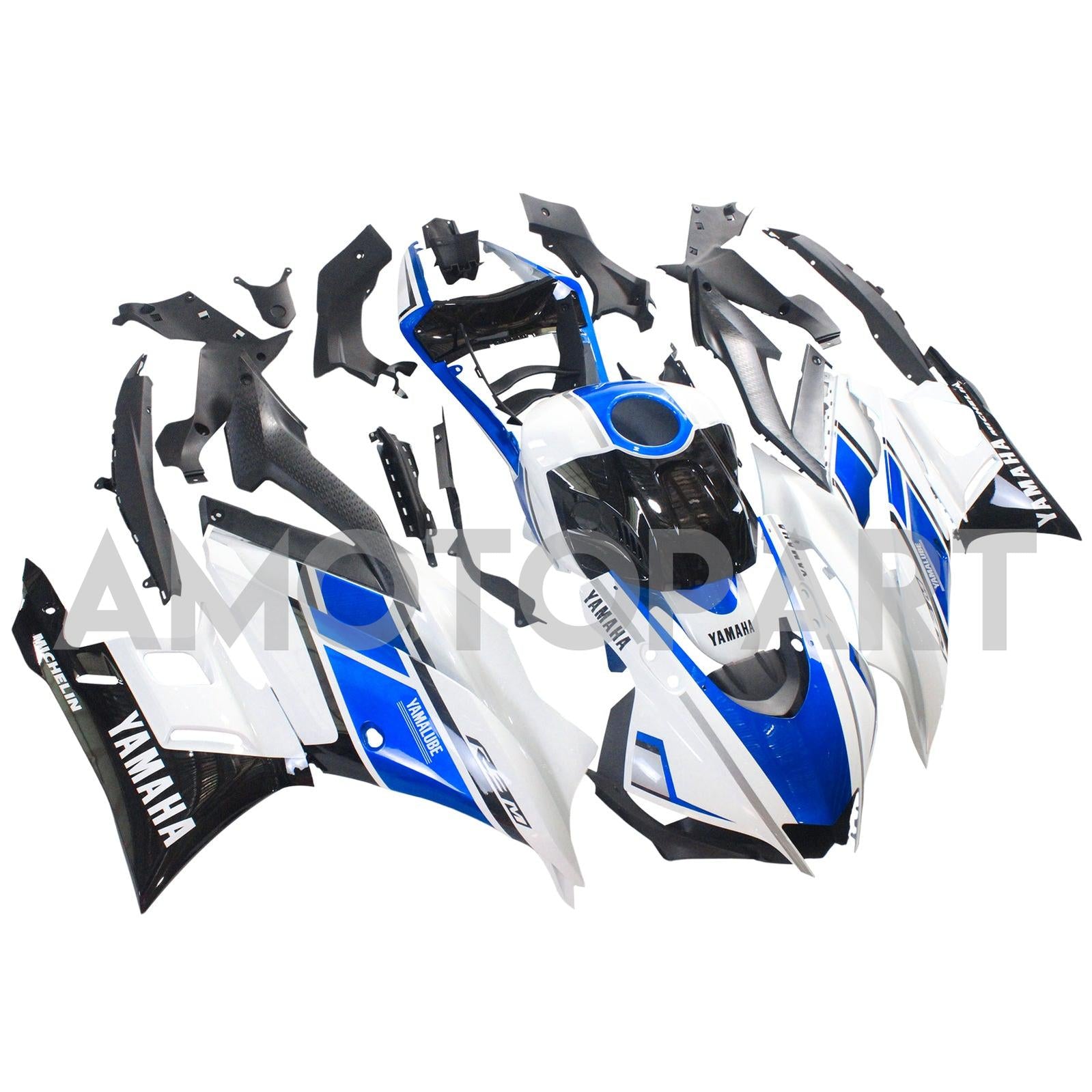 AMOTOPT YAMAHA 2019-2021 YZF R3/YZF R25 Kit de carenagem Blue & White Styl3