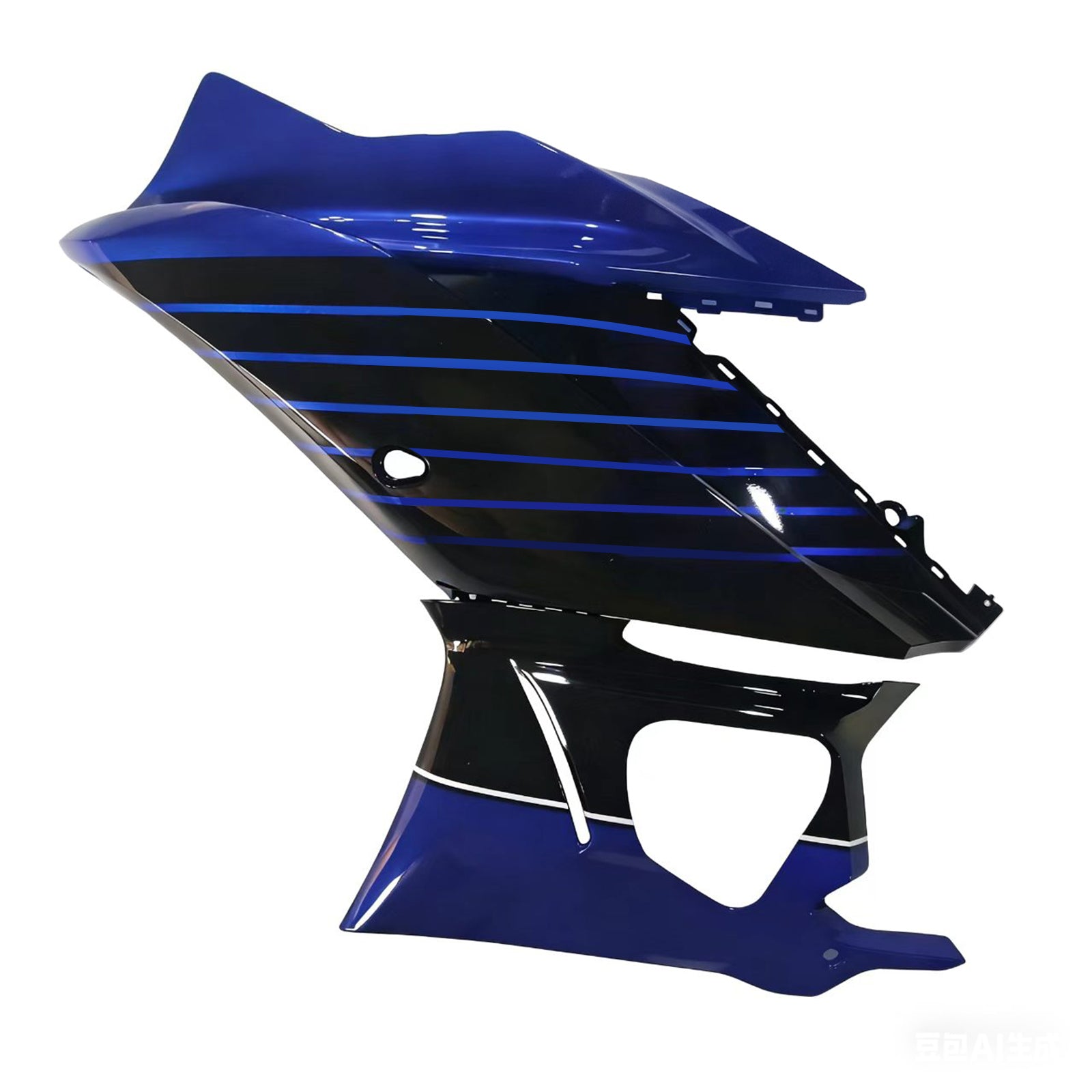 Amotopart Yamaha 2019–2021 YZF R3/YZF R25 Schwarz&Blue Monster Style6 Verkleidungssatz