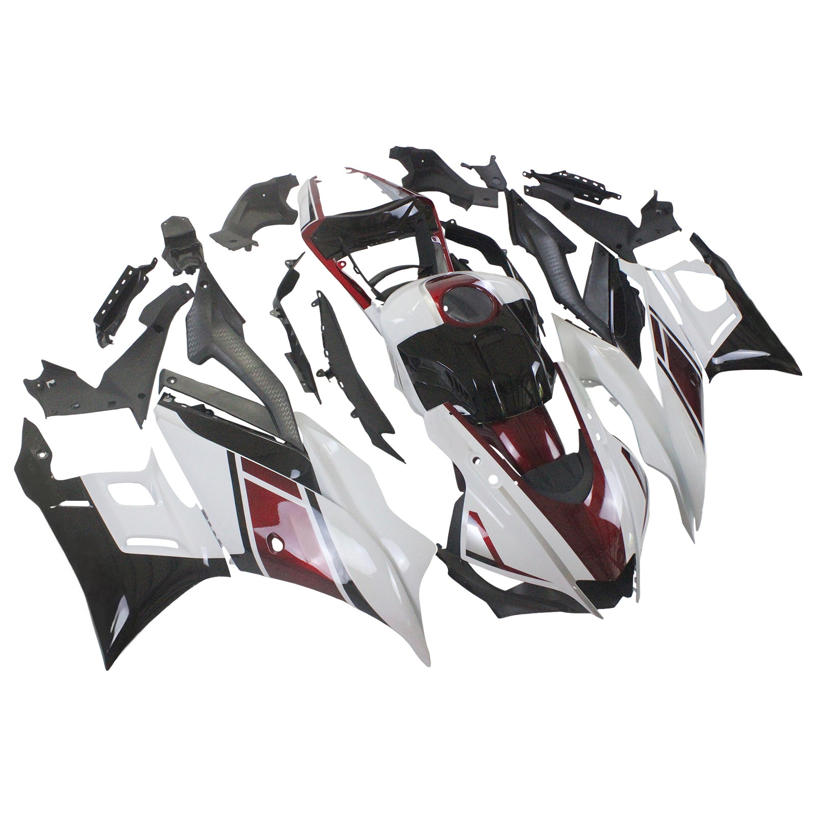 Amotopart Yamaha 2019-2021 YZF R3/YZF R25 Red Black White Fairing Kit