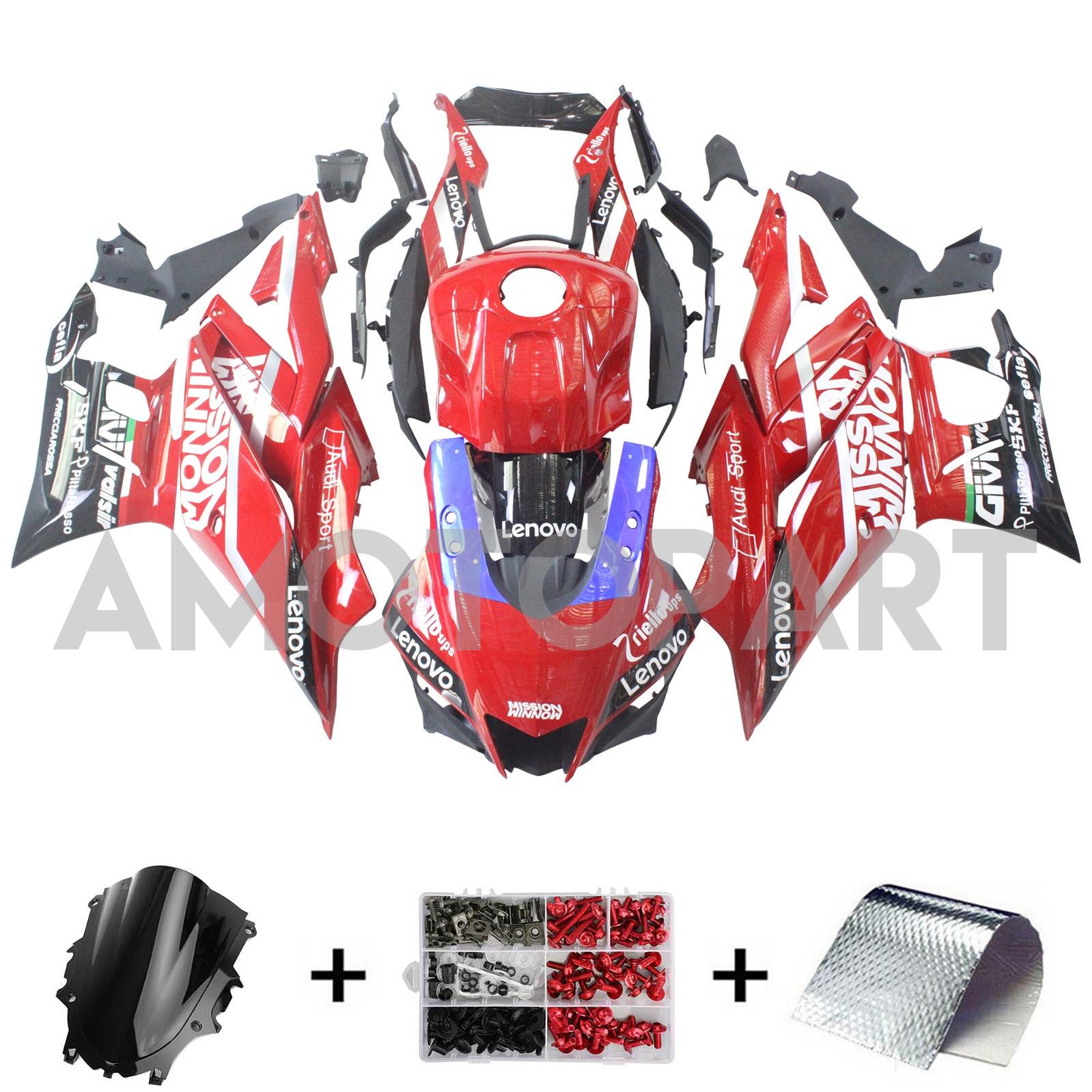 Amotopart Yamaha 2019-2021 YZF R3/YZF R25 Red&Black Style1 Fairing Kit