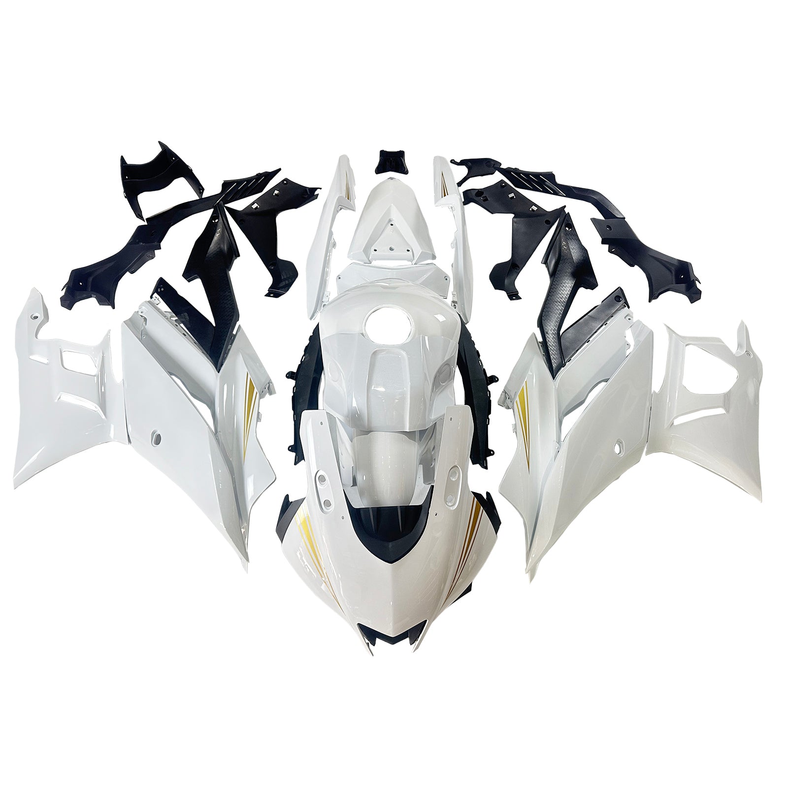 Amotopart Yamaha 2019-2021 YZF R3/YZF R25 Gloss White Fairing Kit