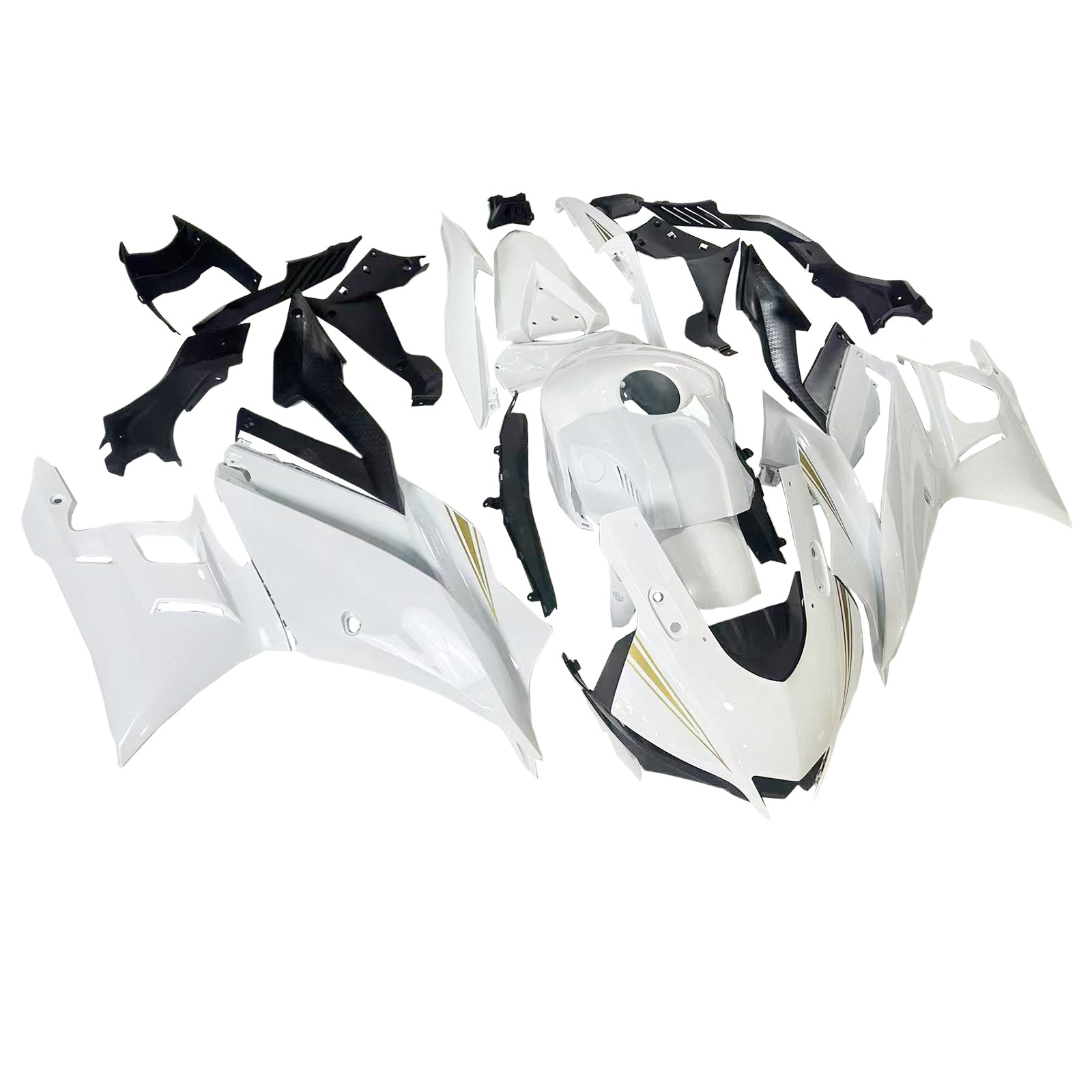Amotopart Yamaha 2019-2021 YZF R3/YZF R25 Gloss White Fairing Kit