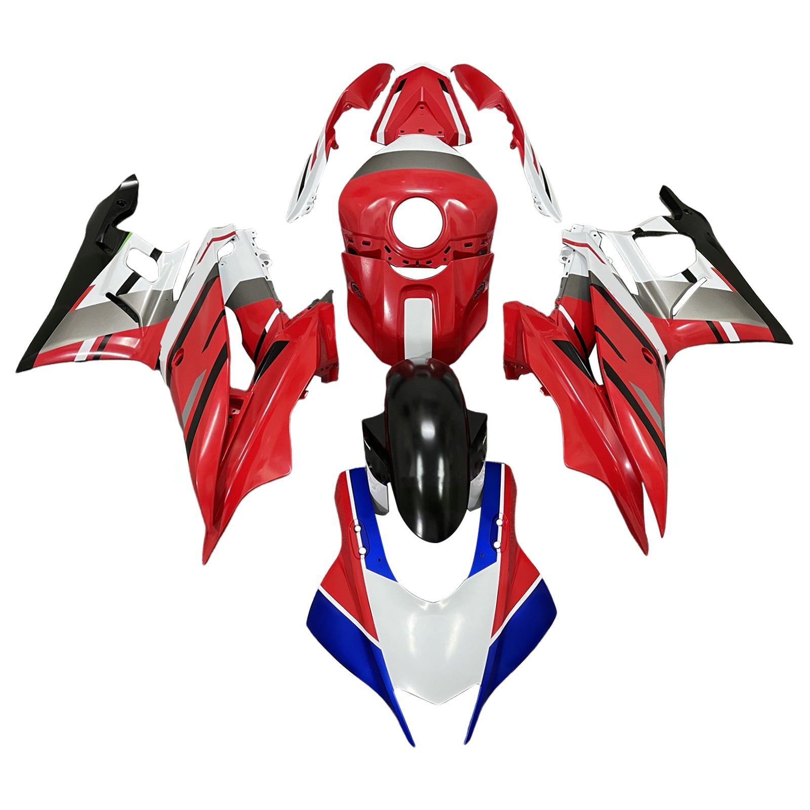 Amotopart Yamaha 2019-2021 YZF R3/YZF R25 Red&Blue Style1 Fairing Kit