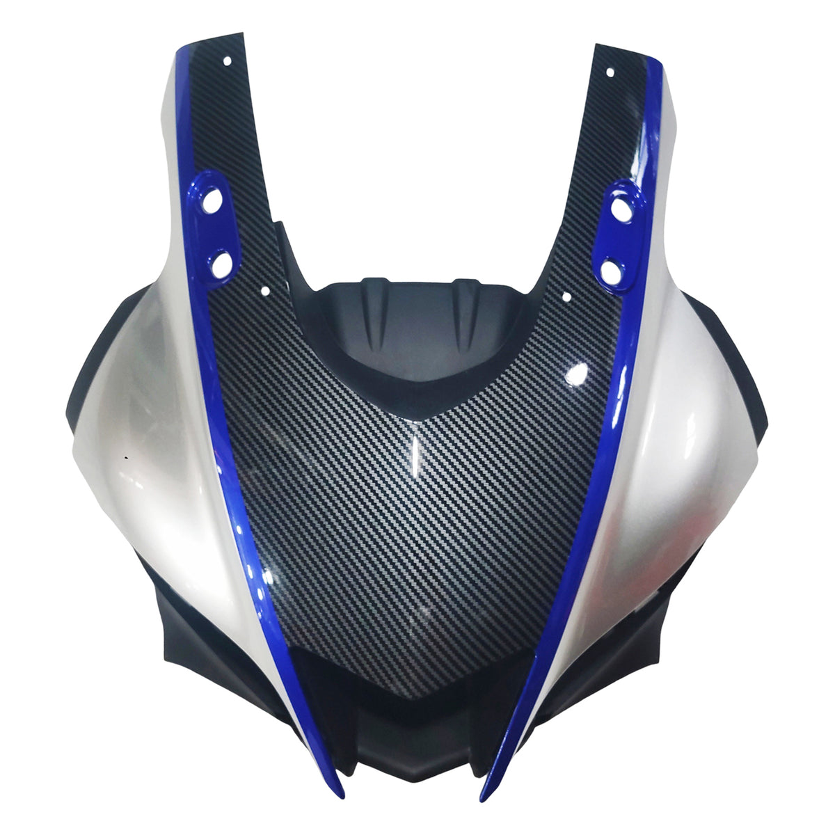 Amotopart ヤマハ 2019-2021 YZF R3/YZF R25 ブルー&Sシルバーカーボンファイバーフェアリングキット