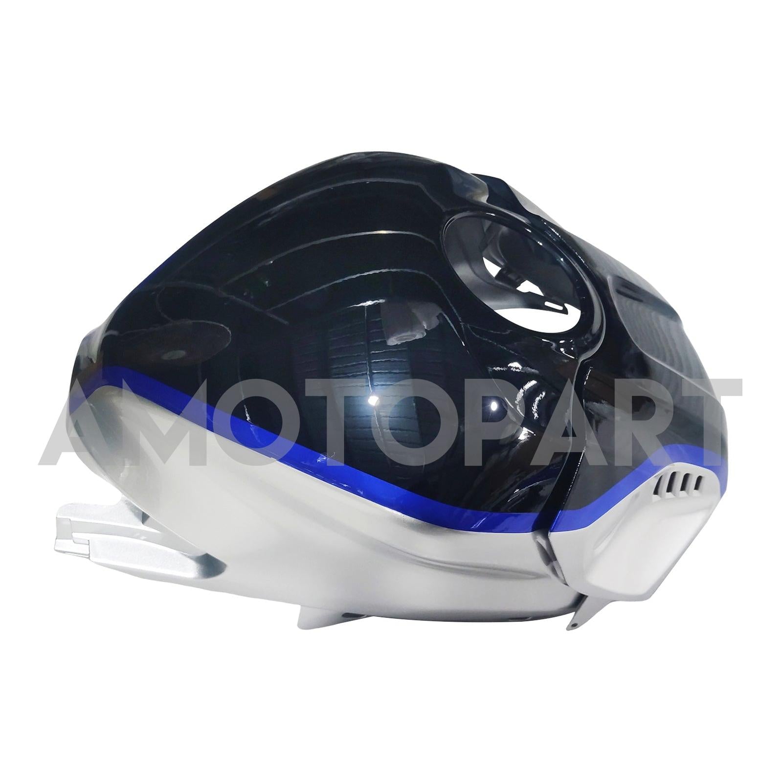Amotopart Yamaha 2019-2021 YZF R3/YZF R25 Bleu&Kit de carénage en fibre de carbone argenté