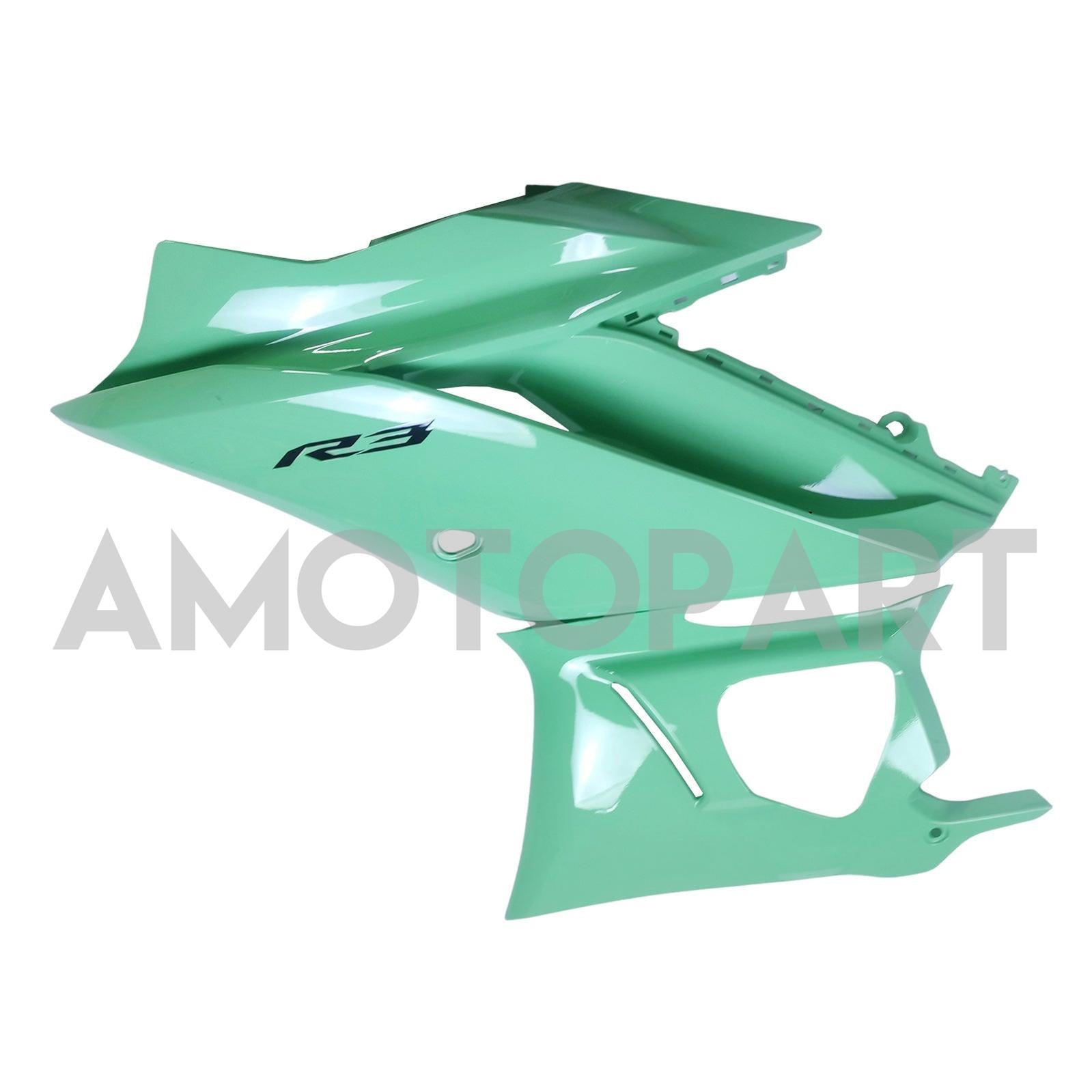 AMOTOPT 2019-2021 YAMAHA YZF-R3 R25 BLACK LIGHT GREEN Fairing Kit