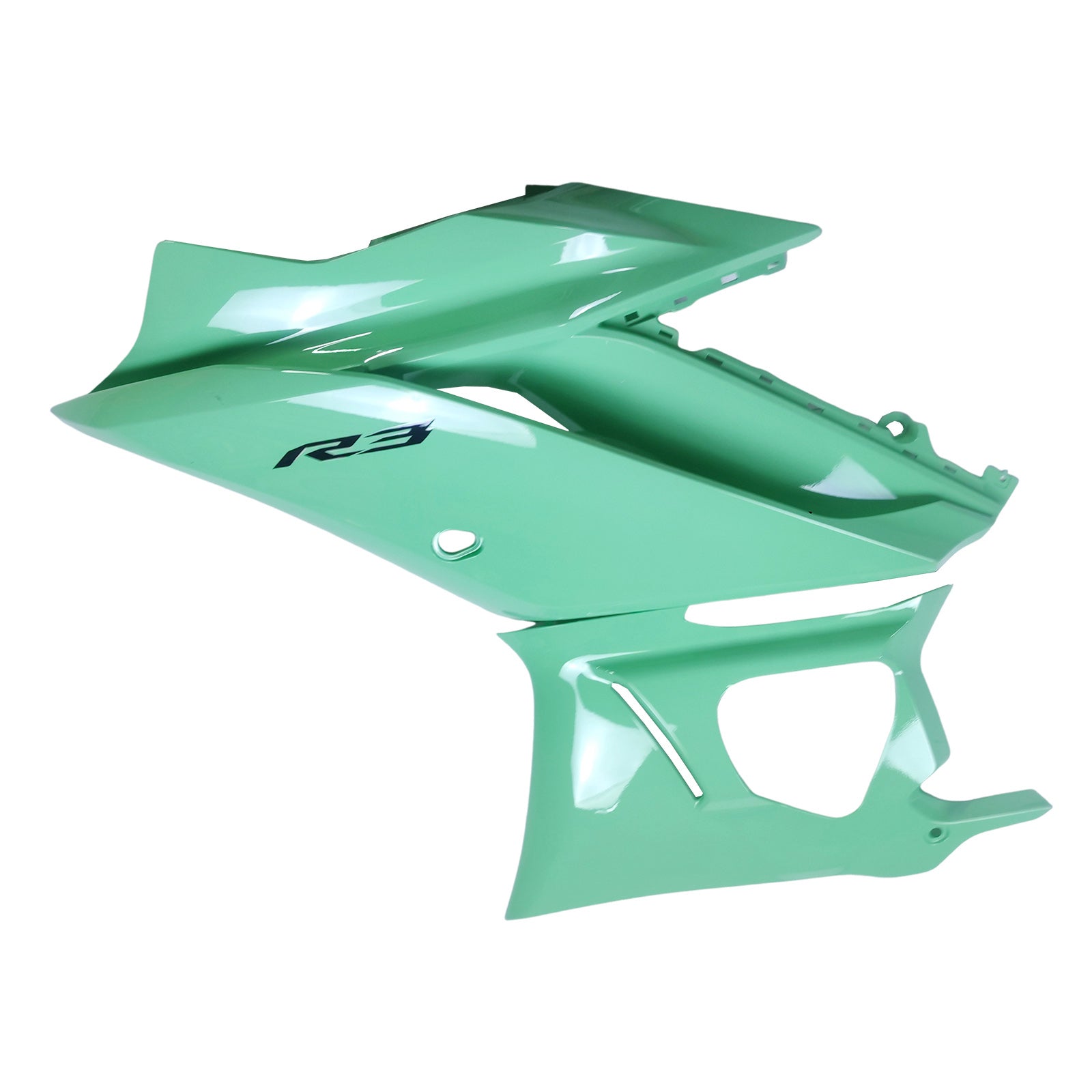 Amotopart 2019-2021 Yamaha YZF-R3 R25 Black Light Green Fairing Kit