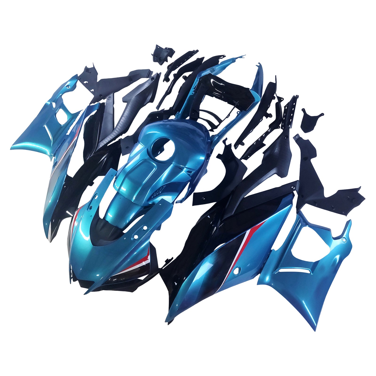 Amotopart 2019-2021 Yamaha YZF-R3 R25 Black Blue Fairing Kit