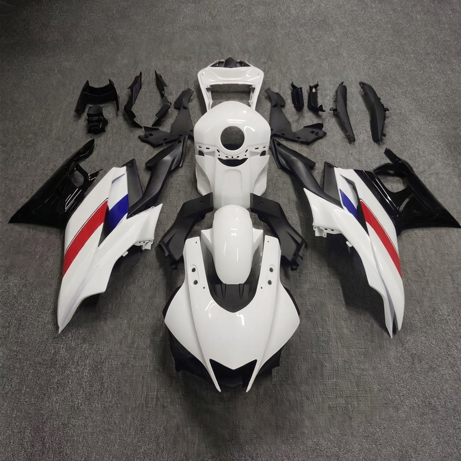 Amotopart 2019-2021 Yamaha YZF-R3 R25 White Black Fairing Kit