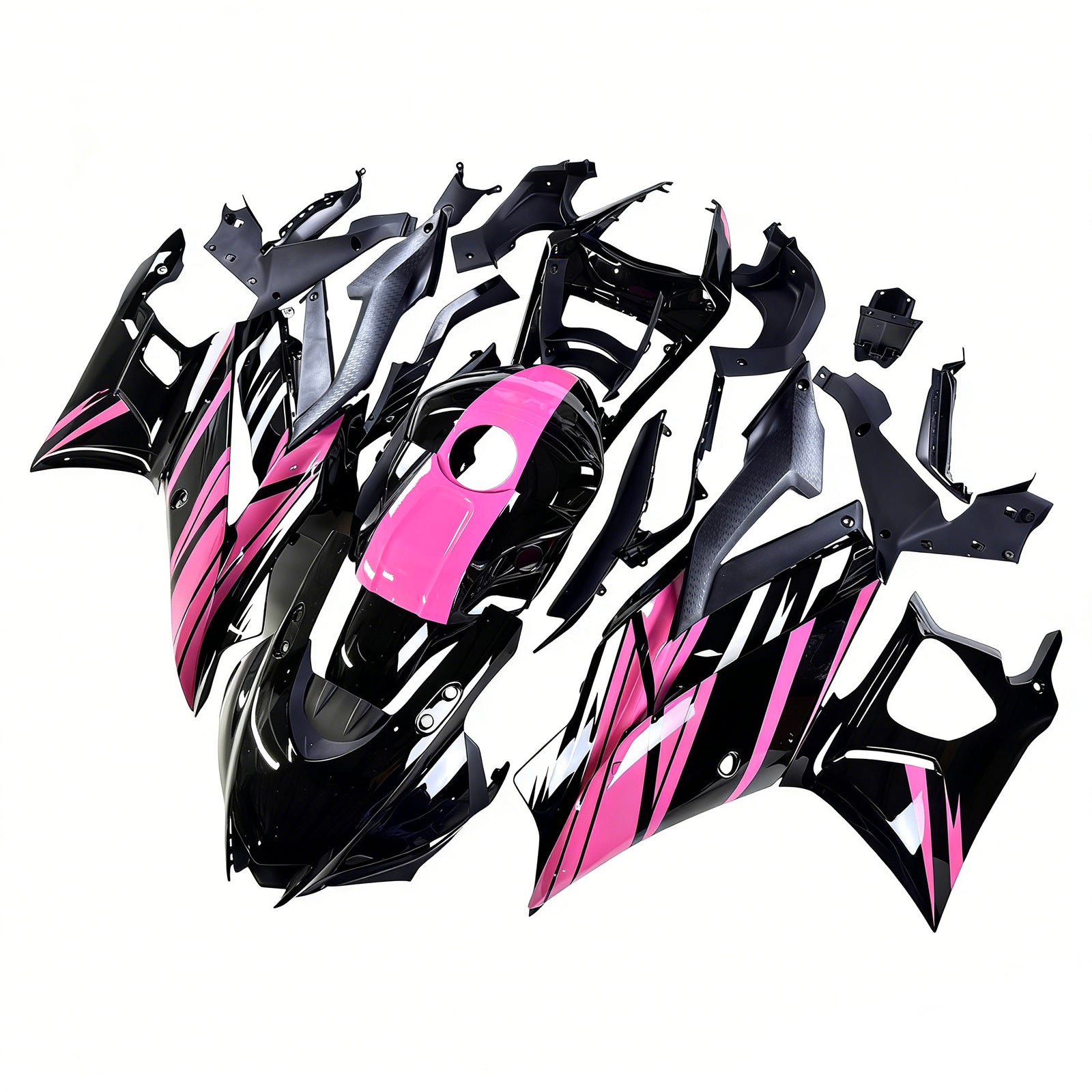 Amotopart 2019-2021 Yamaha YZF-R3 R25 Black Pink Fairing Kit