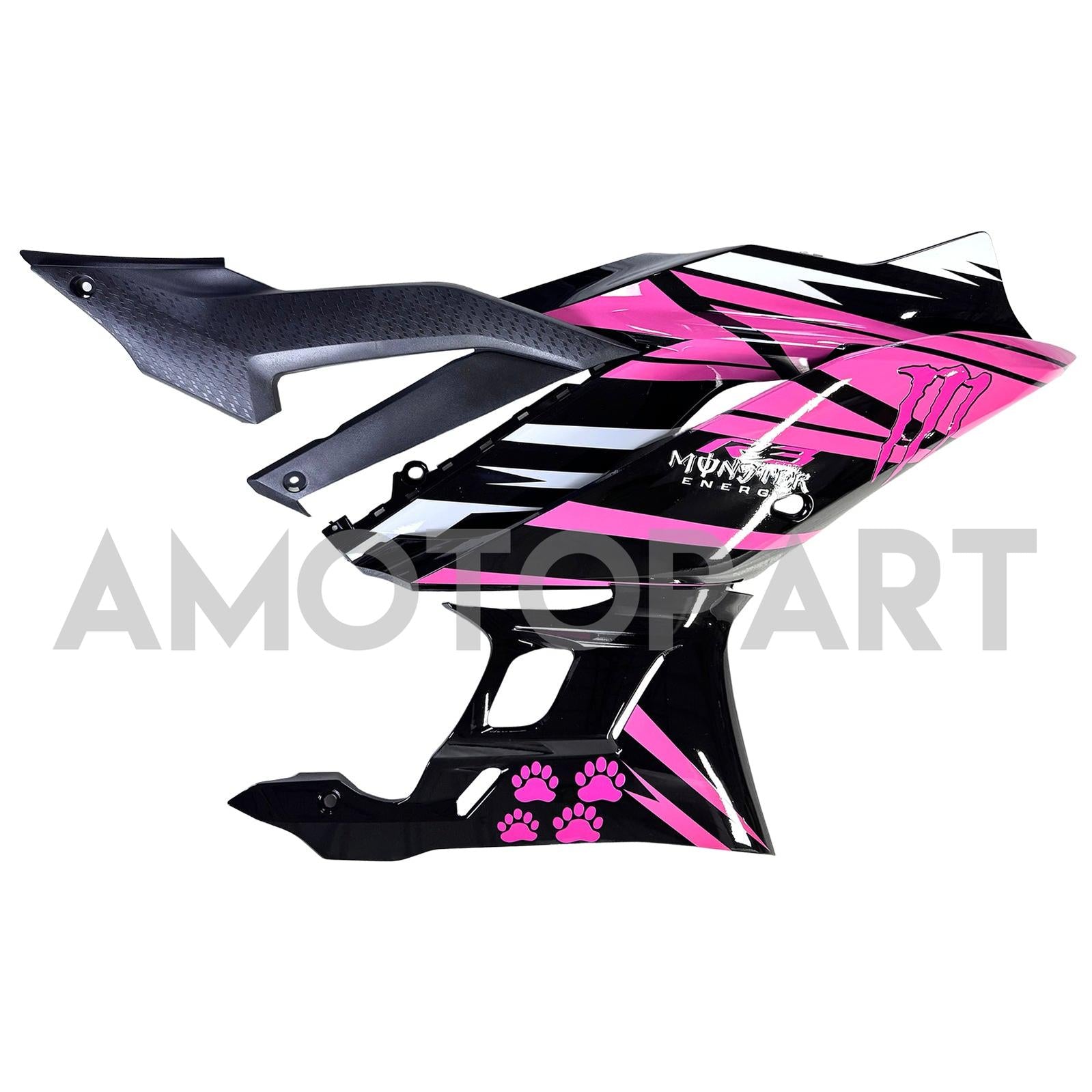 Amotopart 2019-2021 Yamaha YZF-R3 R25 Black Pink Fairing Kit