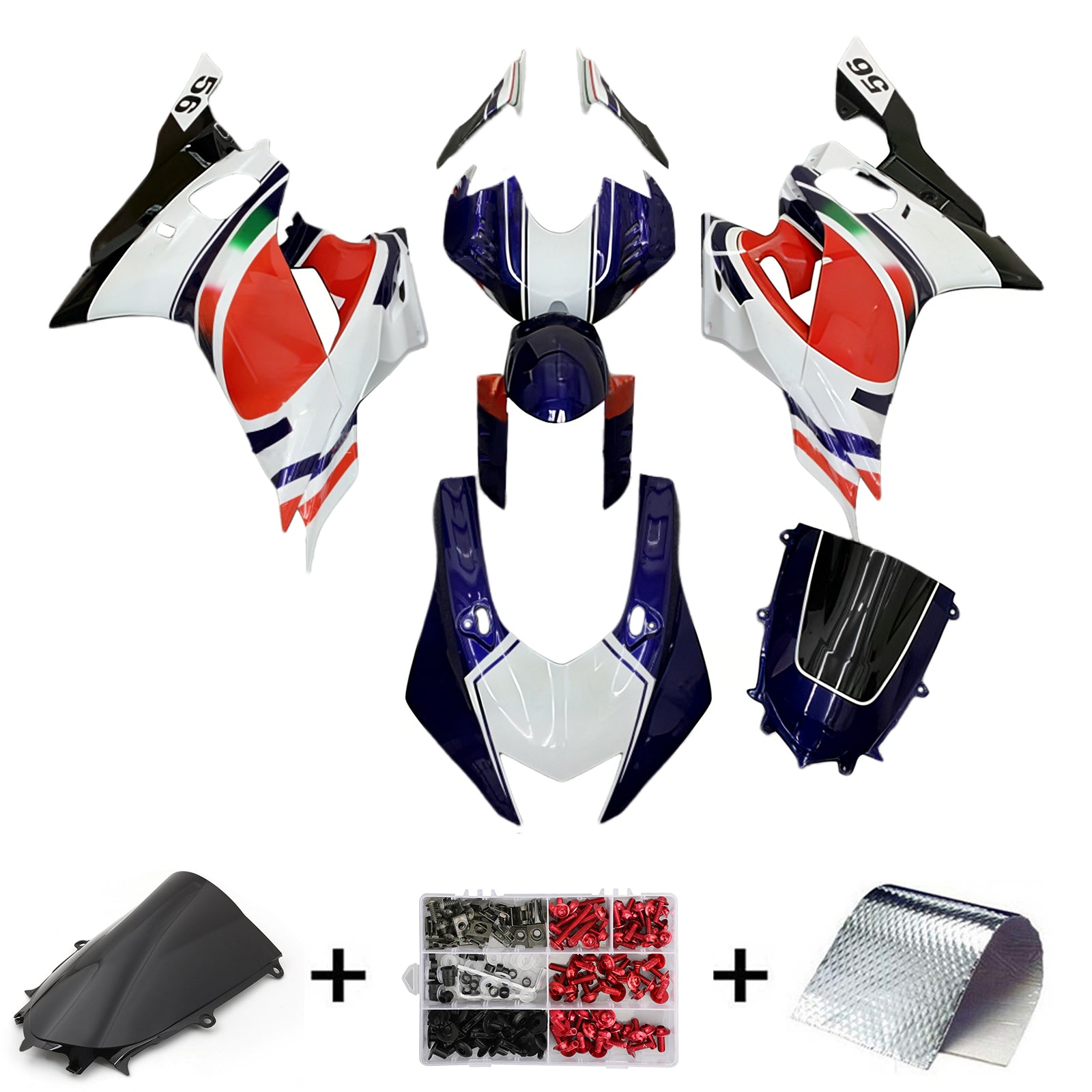 Amotopart Yamaha YZF-R6 2017-2023 PATA Red&Blue Fairing Kit