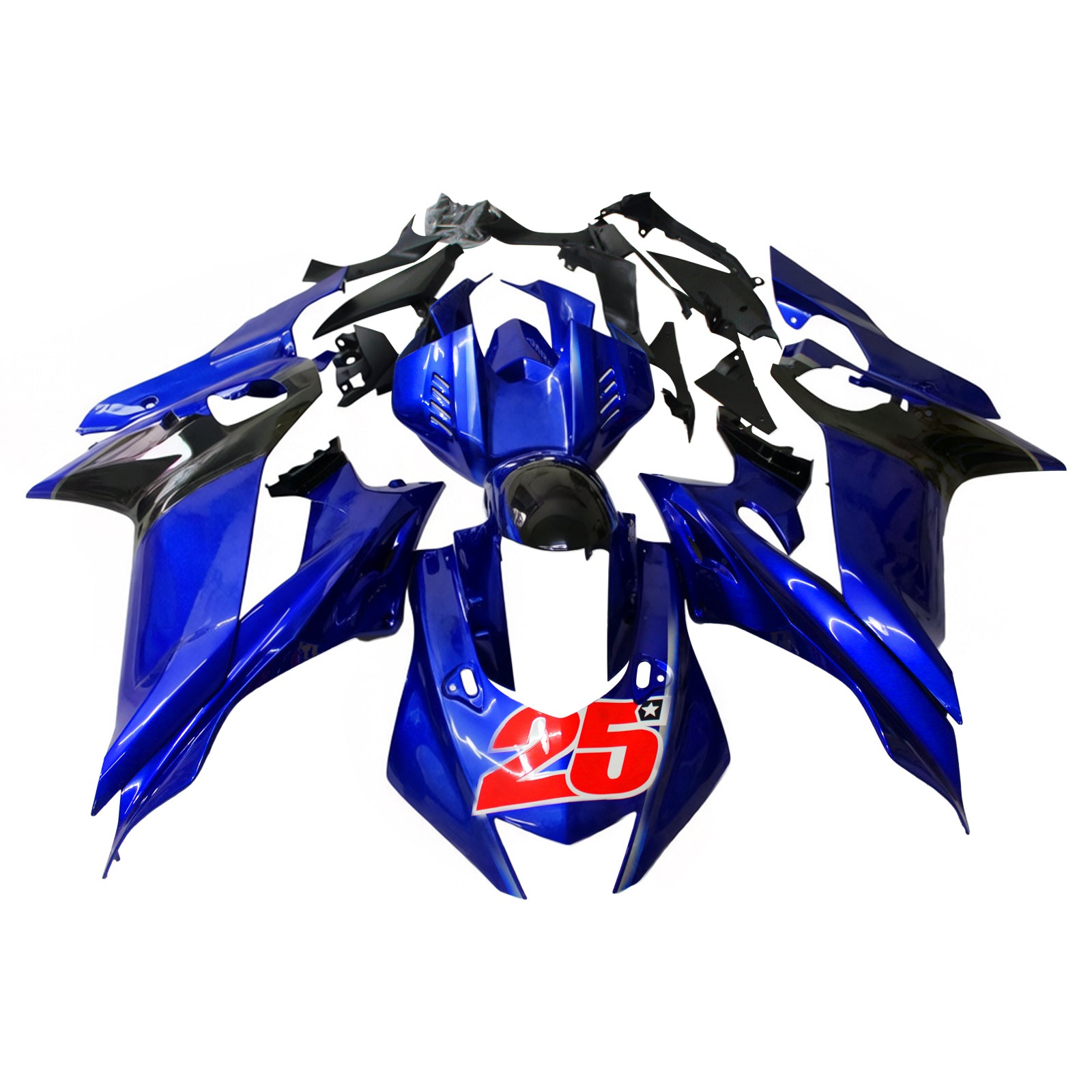 Kit de carenado Amotopart Yamaha YZF-R6 2017-2023 azul Style2