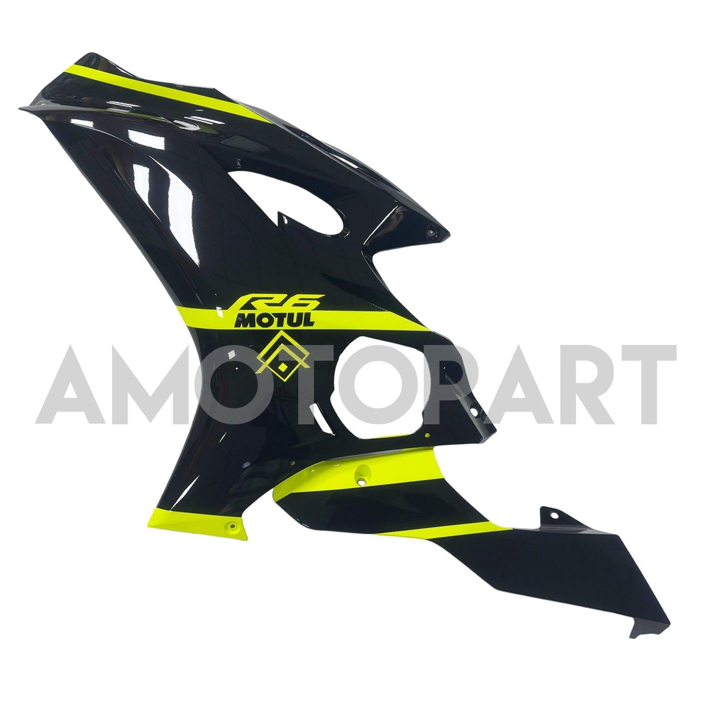 Kit carena Amotopart Yamaha YZF-R6 2017-2023 nero e giallo neon