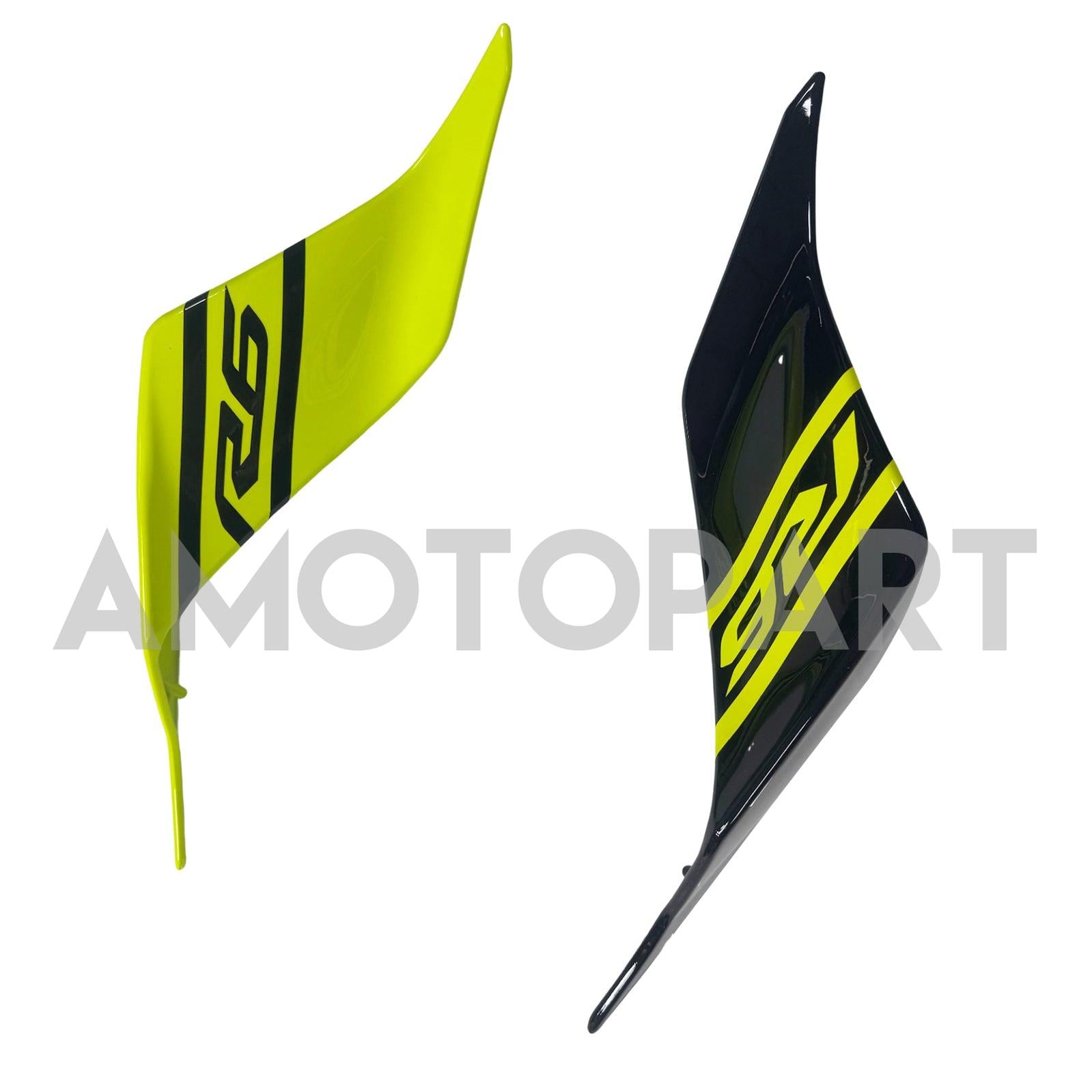 Kit carena Amotopart Yamaha YZF-R6 2017-2023 nero e giallo neon