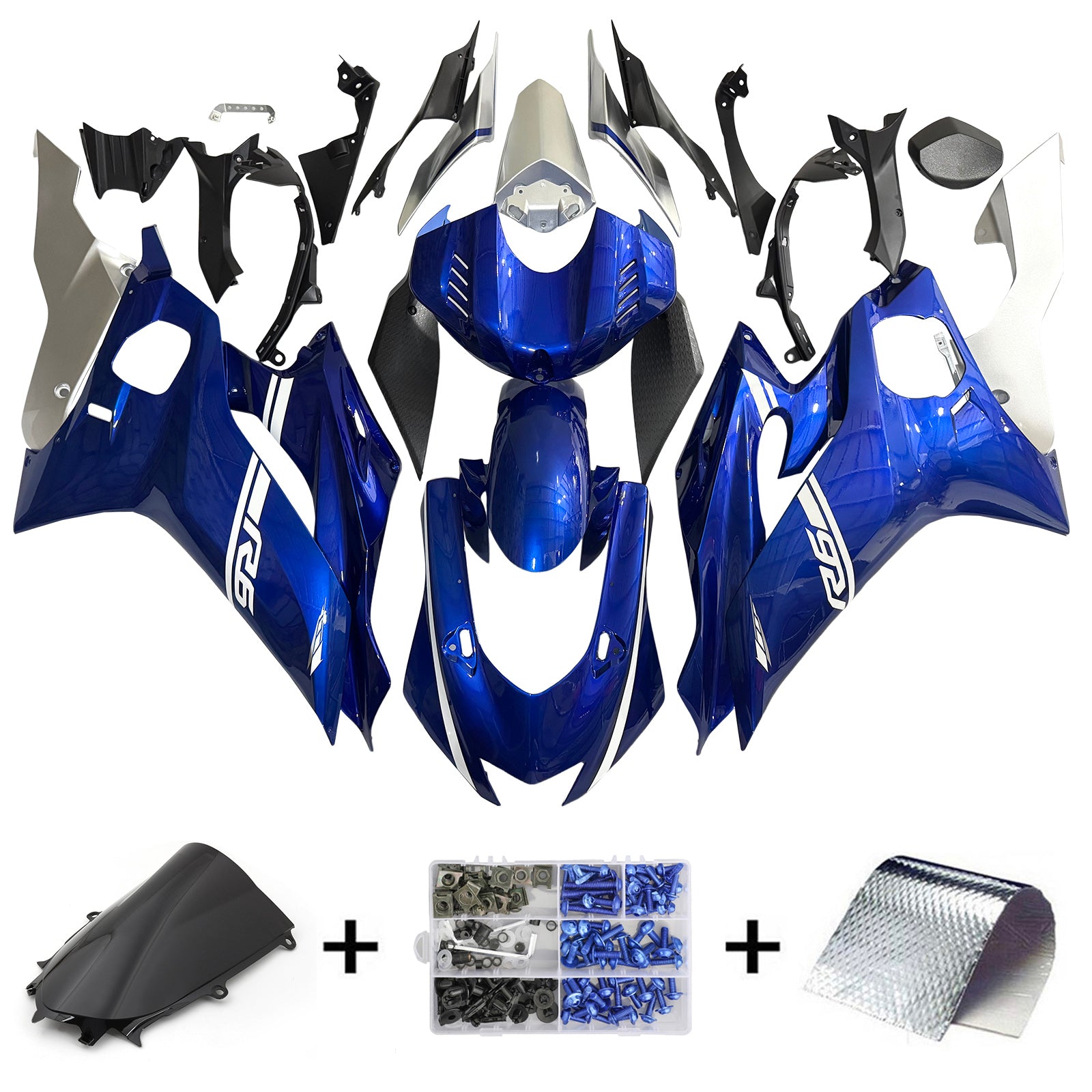 Amotopart Yamaha YZF-R6 2017-2023 Blue Style1-Verkaufskit