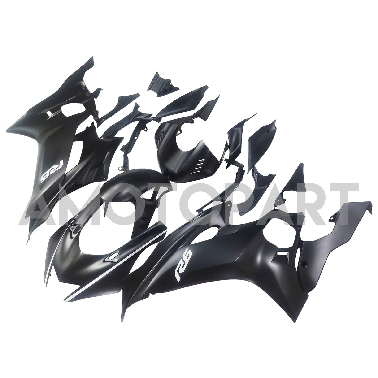 Amotopart Yamaha YZF-R6 2017-2023 Satin Schwarzverkleidungskit