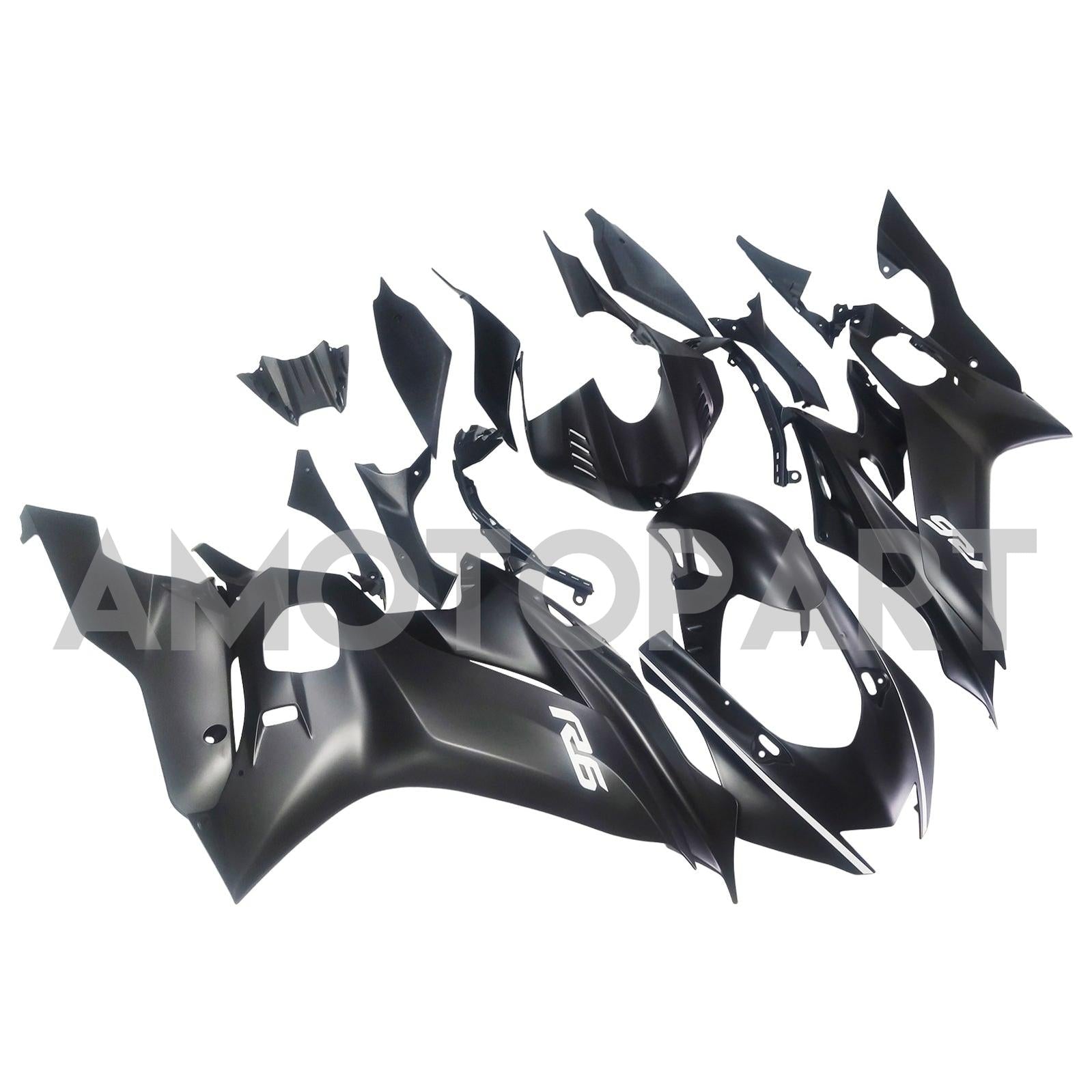 Amotopart Yamaha YZF-R6 2017-2023 Satin Schwarzverkleidungskit