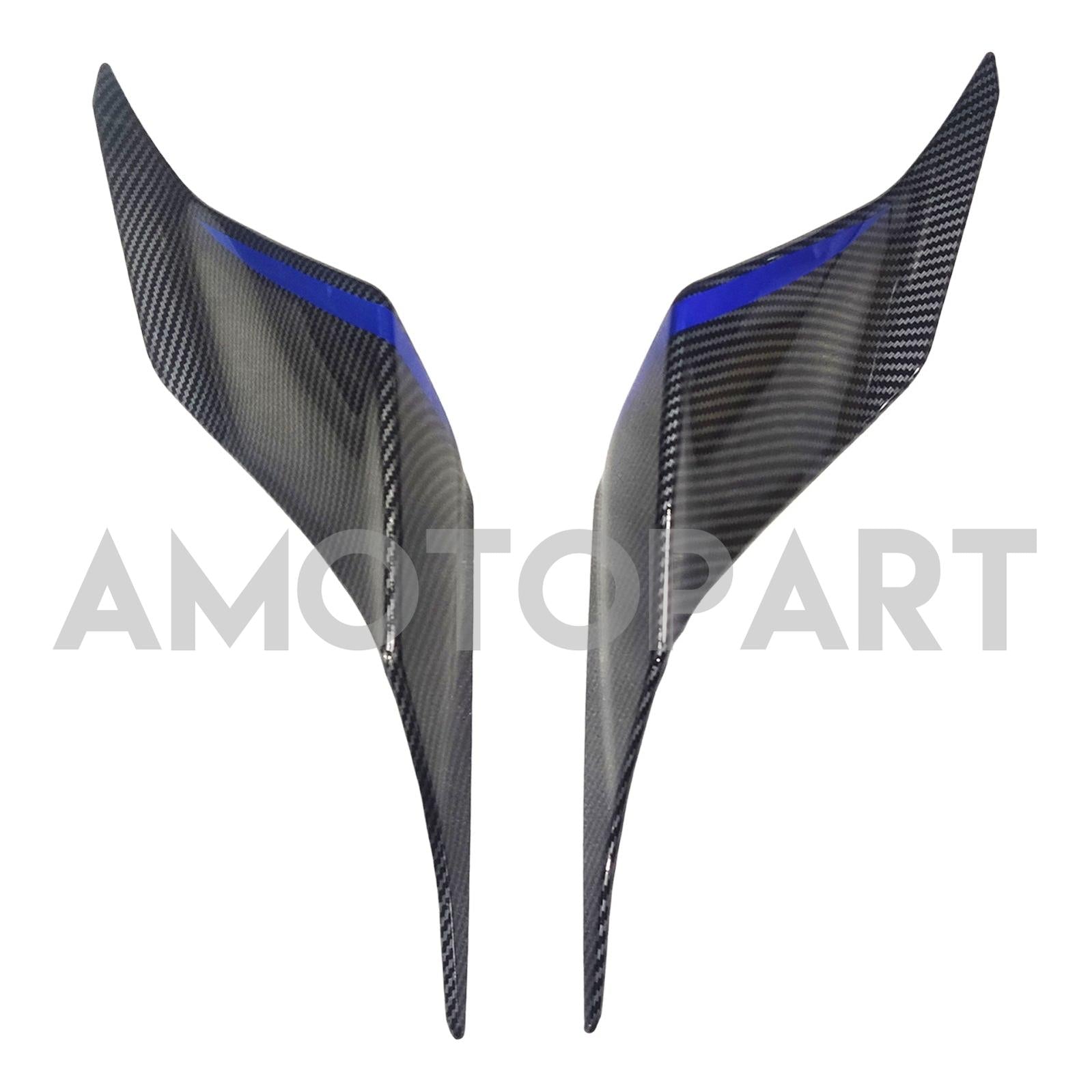 Amotopart 2017-2023 Yamaha YZF R6 Uhlíkové vlákno černé modré kapky