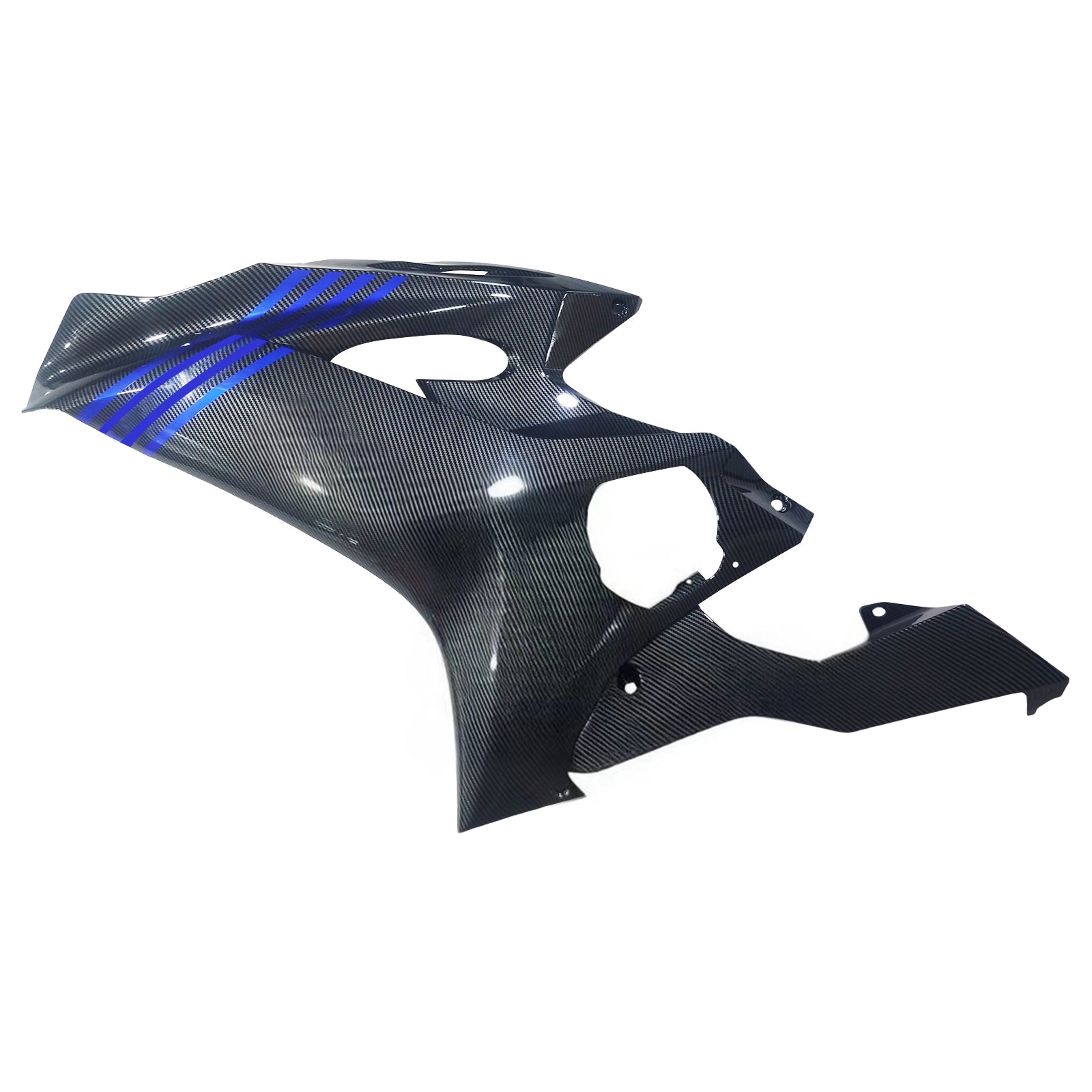 Amotopart 2017–2023 Yamaha YZF R6 Verkleidungsset aus Kohlefaser, Schwarz und Blau