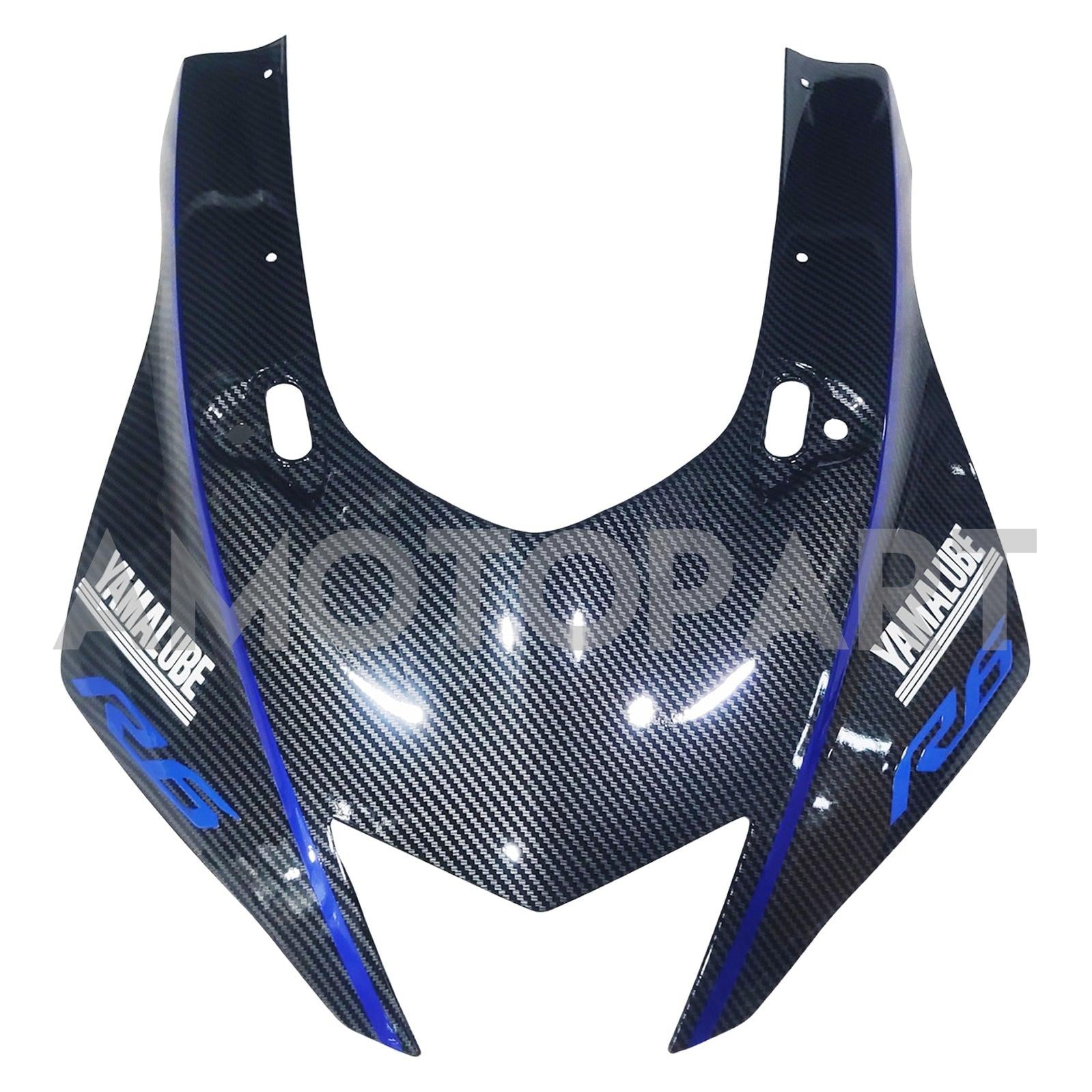 Amotopart 2017-2023 Yamaha YZF R6 Uhlíkové vlákno černé modré kapky