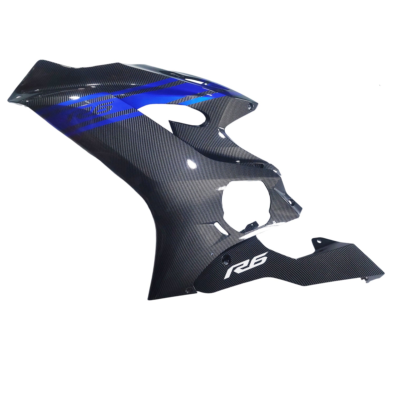 Amotopart 2017–2023 Yamaha YZF R6 Carbon Fiber Blue Black Verkleidungsset