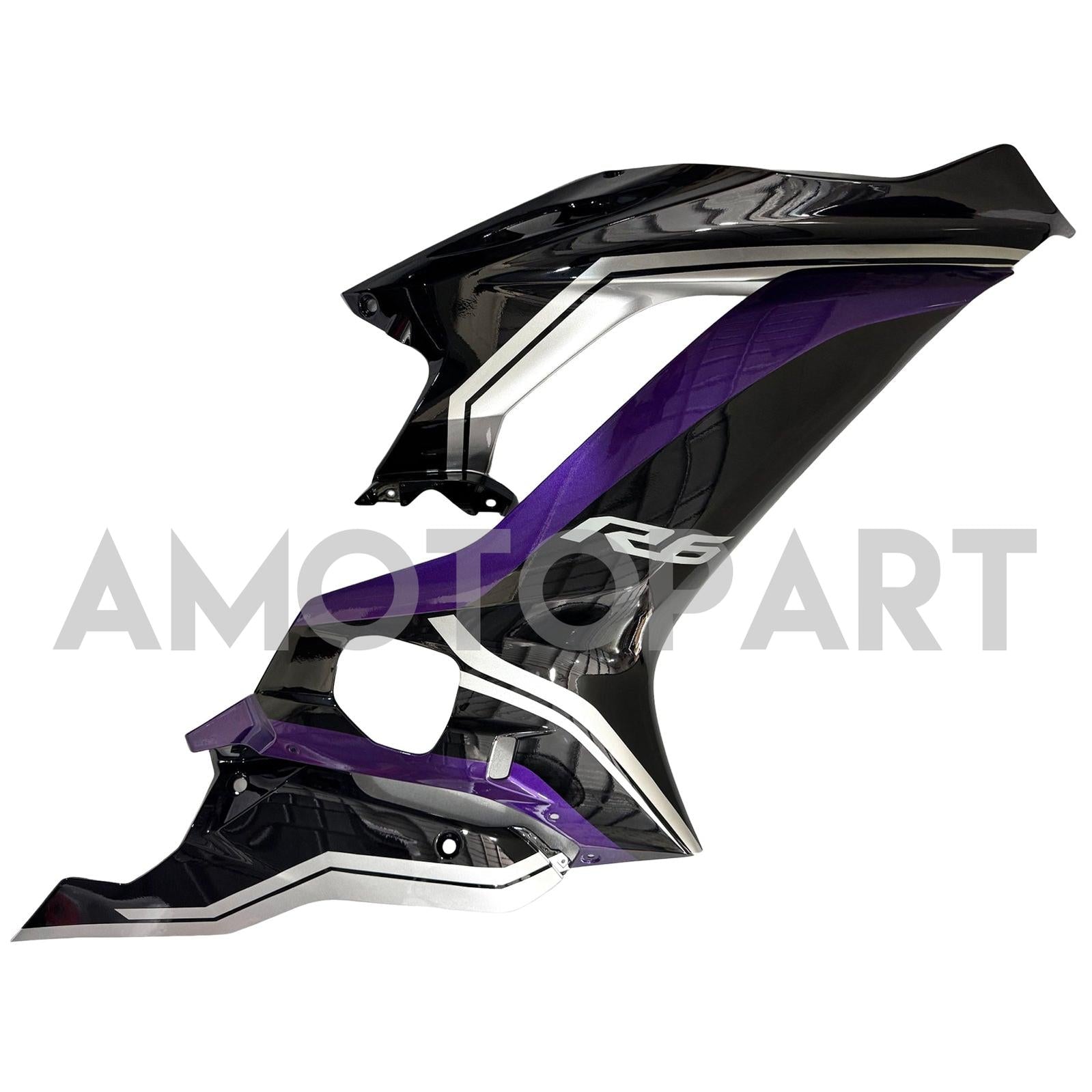 Amotopart 2017-2023 Yamaha Yzf R6 Black Purple Fairing Zestaw
