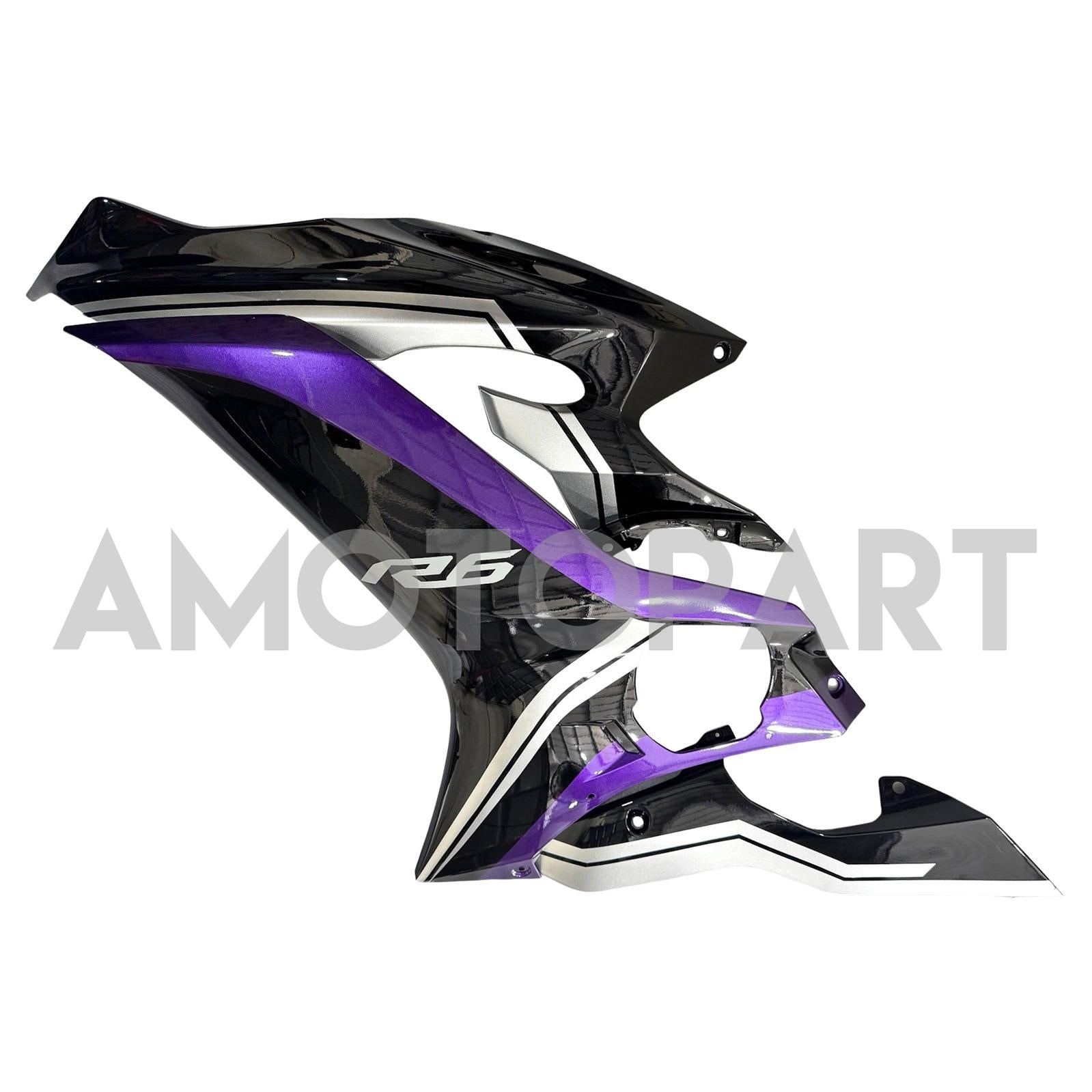 Amotopart 2017-2023 Yamaha Yzf R6 Black Purple Fairing Zestaw