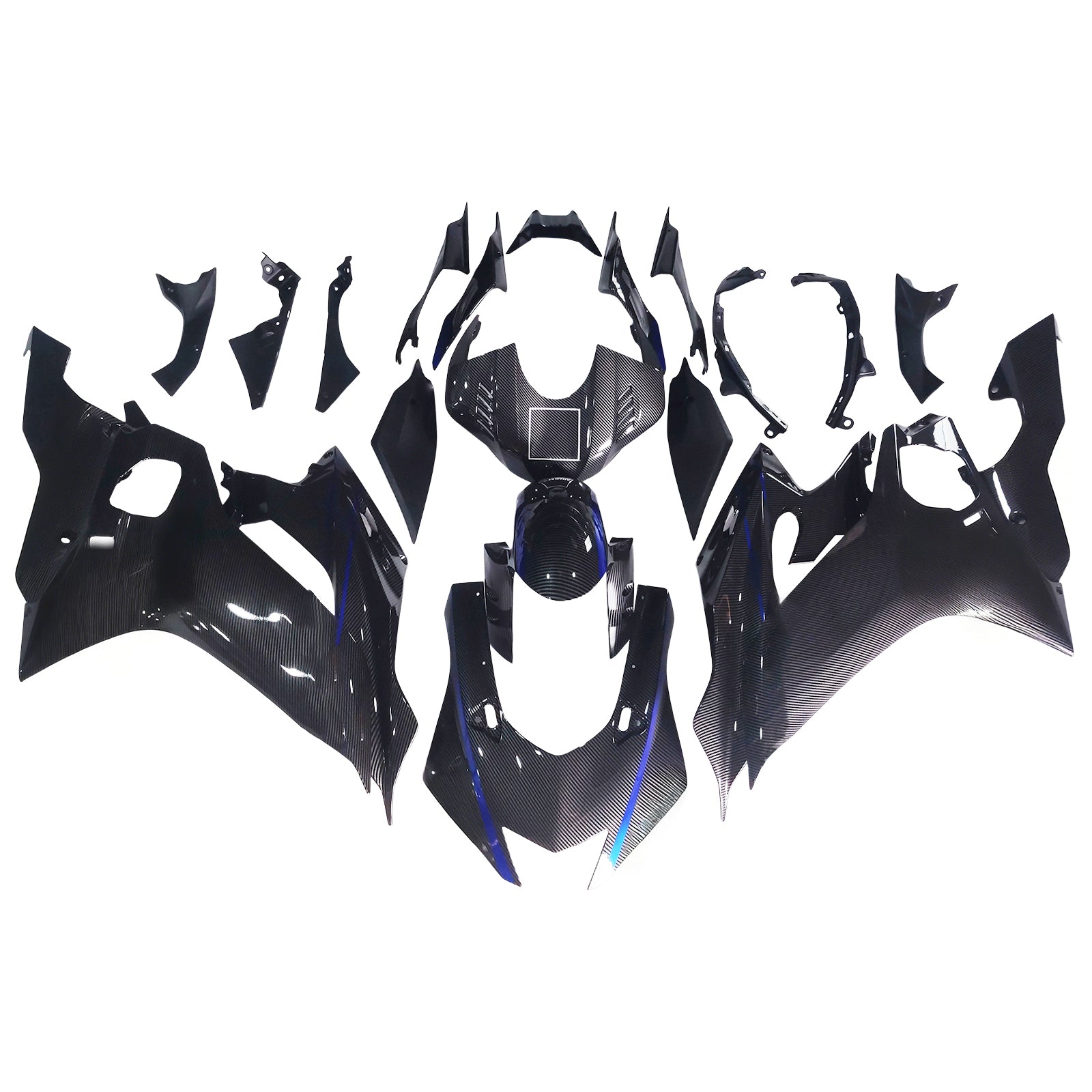 Amotopart 2017-2023 Yamaha YZF R6 Carbon Fiber Black Grey Blue Fairing Kit
