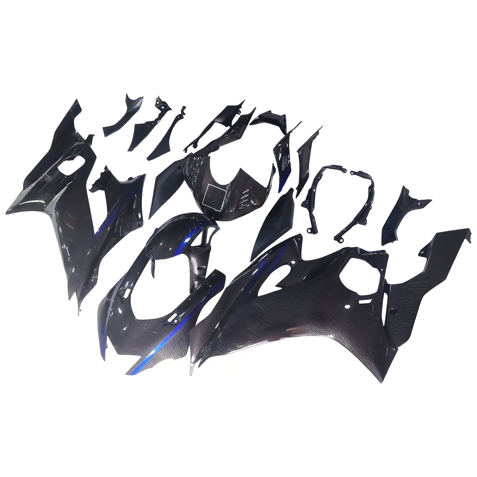 Amotopart 2017-2023 Yamaha YZF R6 Carbon Fiber Black Grey Blue Fairing Kit