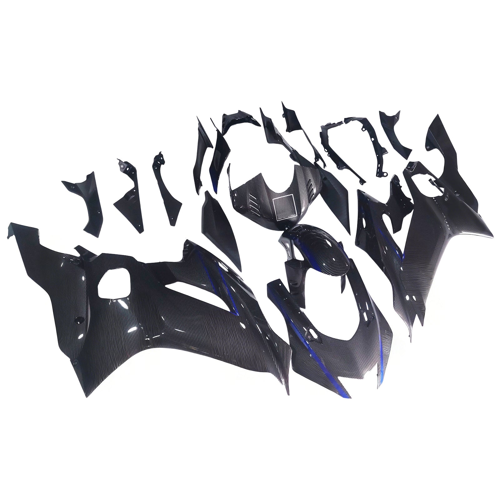 Amotopart 2017-2023 Yamaha YZF R6 Carbon Fiber Black Grey Blue Fairing Kit