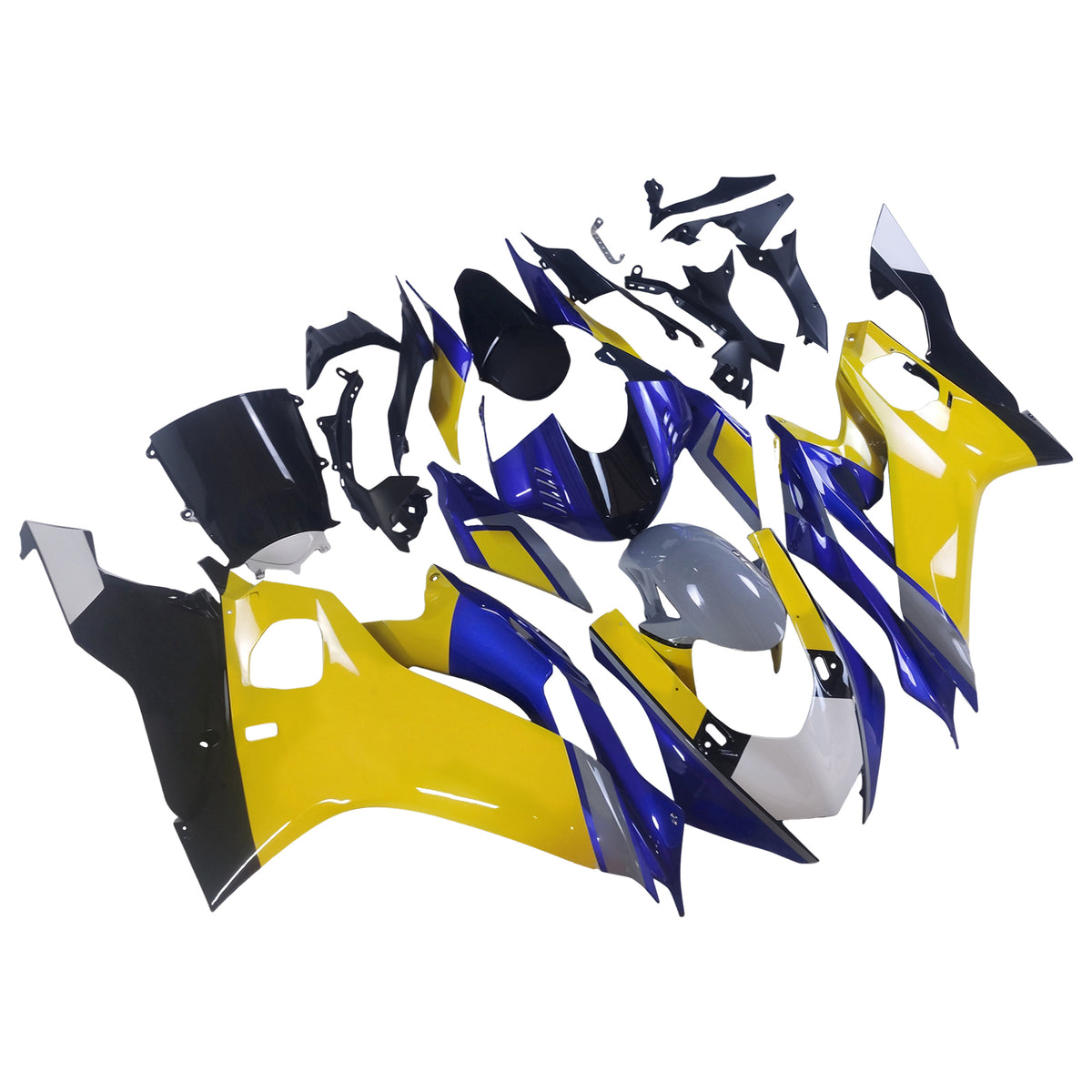 Amotopart 2017-2023 Yamaha YZF R6 Black Blue Yellow Fairing Kit