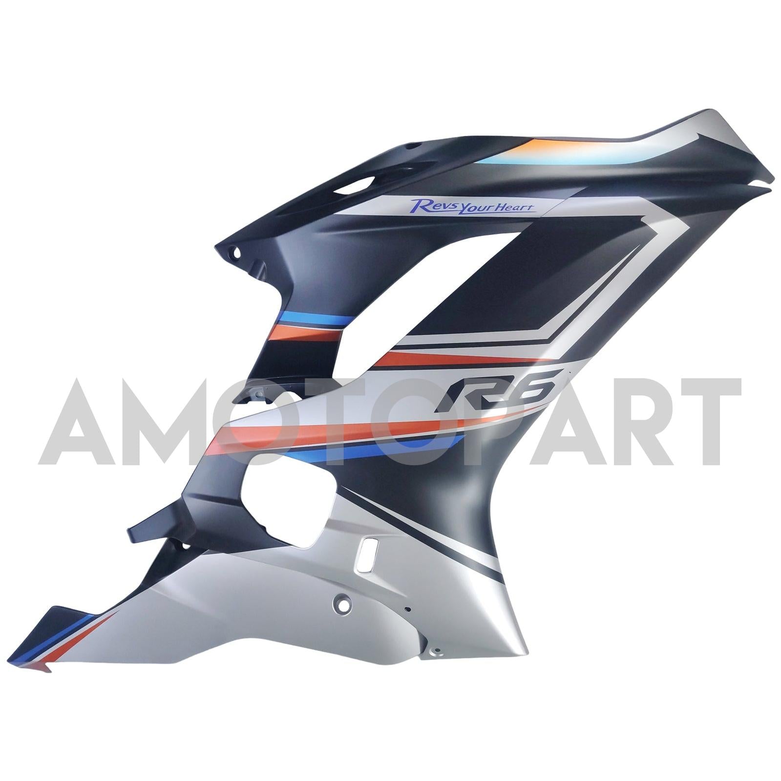 Amotopart 2017-2023 Yamaha YZF R6 Grey Black Blue Orange Fairing Kit