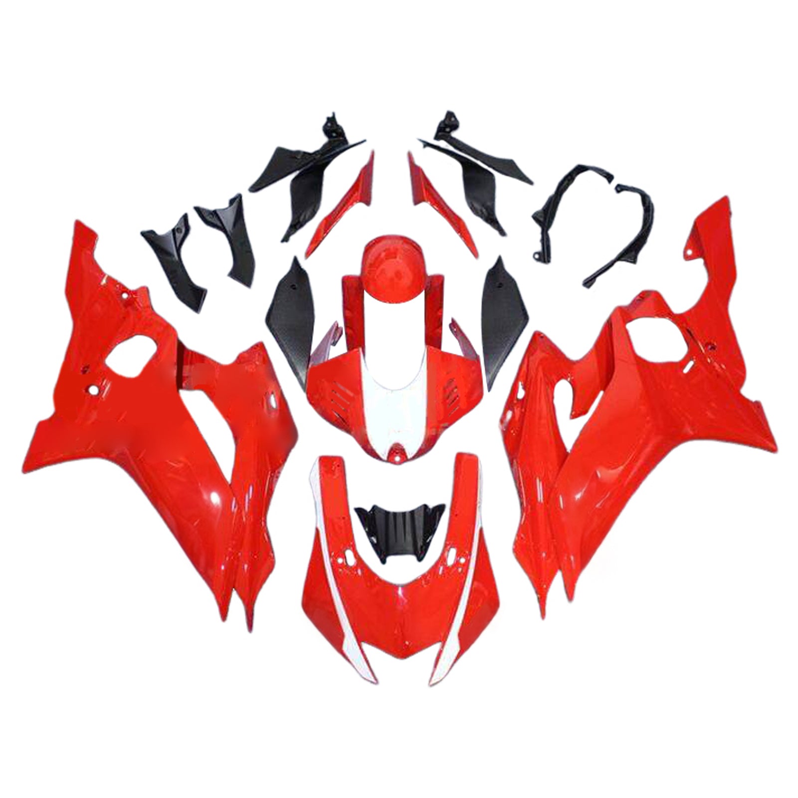 Amotopart 2017-2023 Yamaha YZF R6 Orange White Fairing Kit