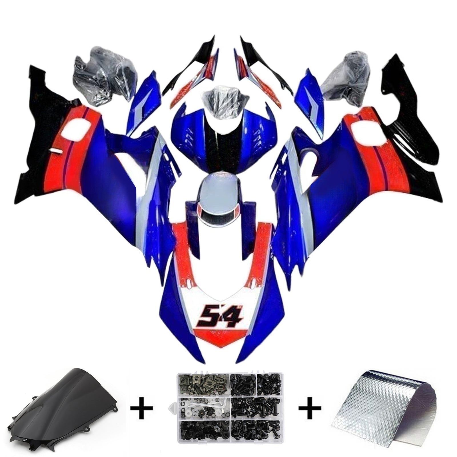 Amotopart 2017-2023 Yamaha YZF R6 Blue Black Red Fairing Kit