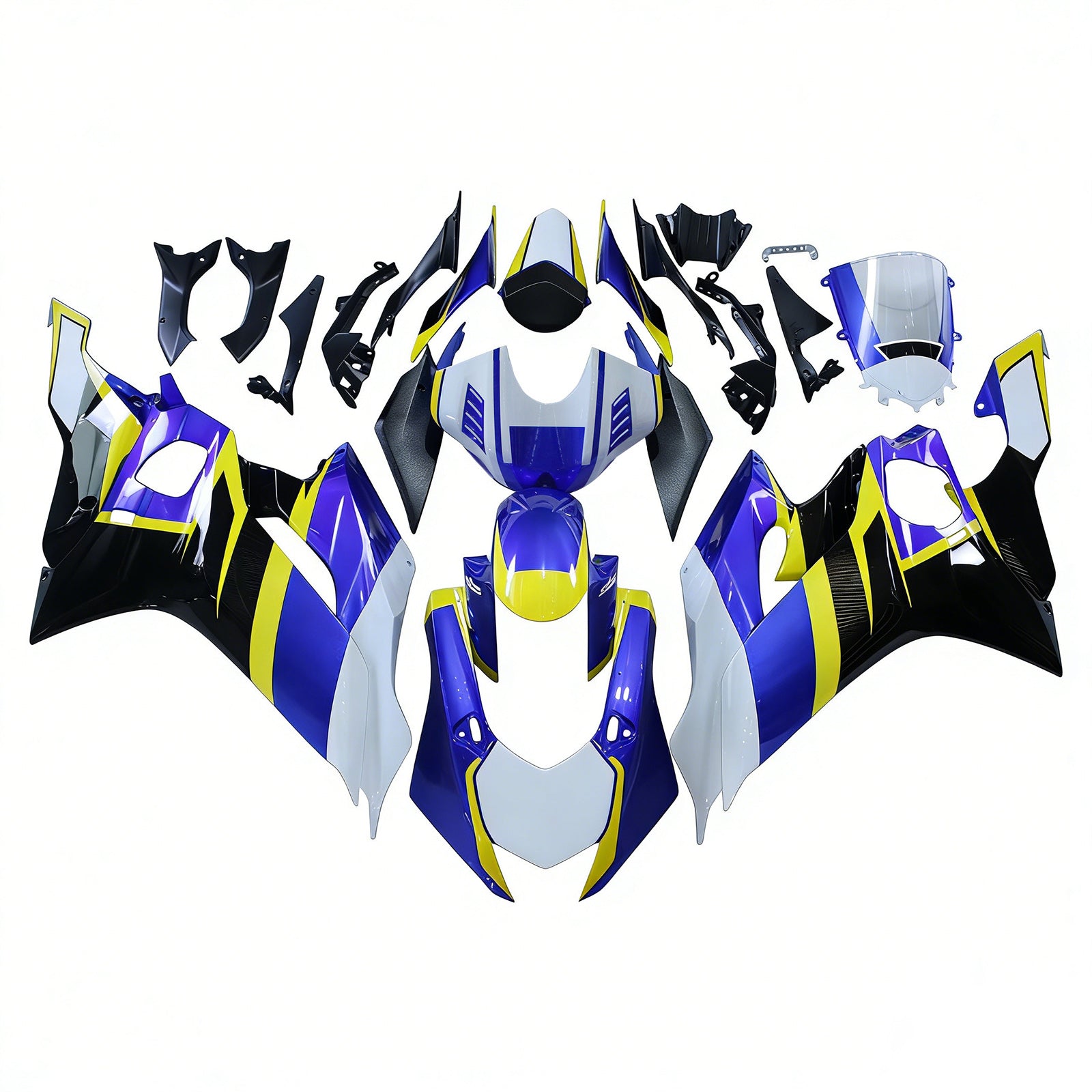 Amotopart 2017-2023 Yamaha YZF R6 White Blue Black Yllow Fairing Kit