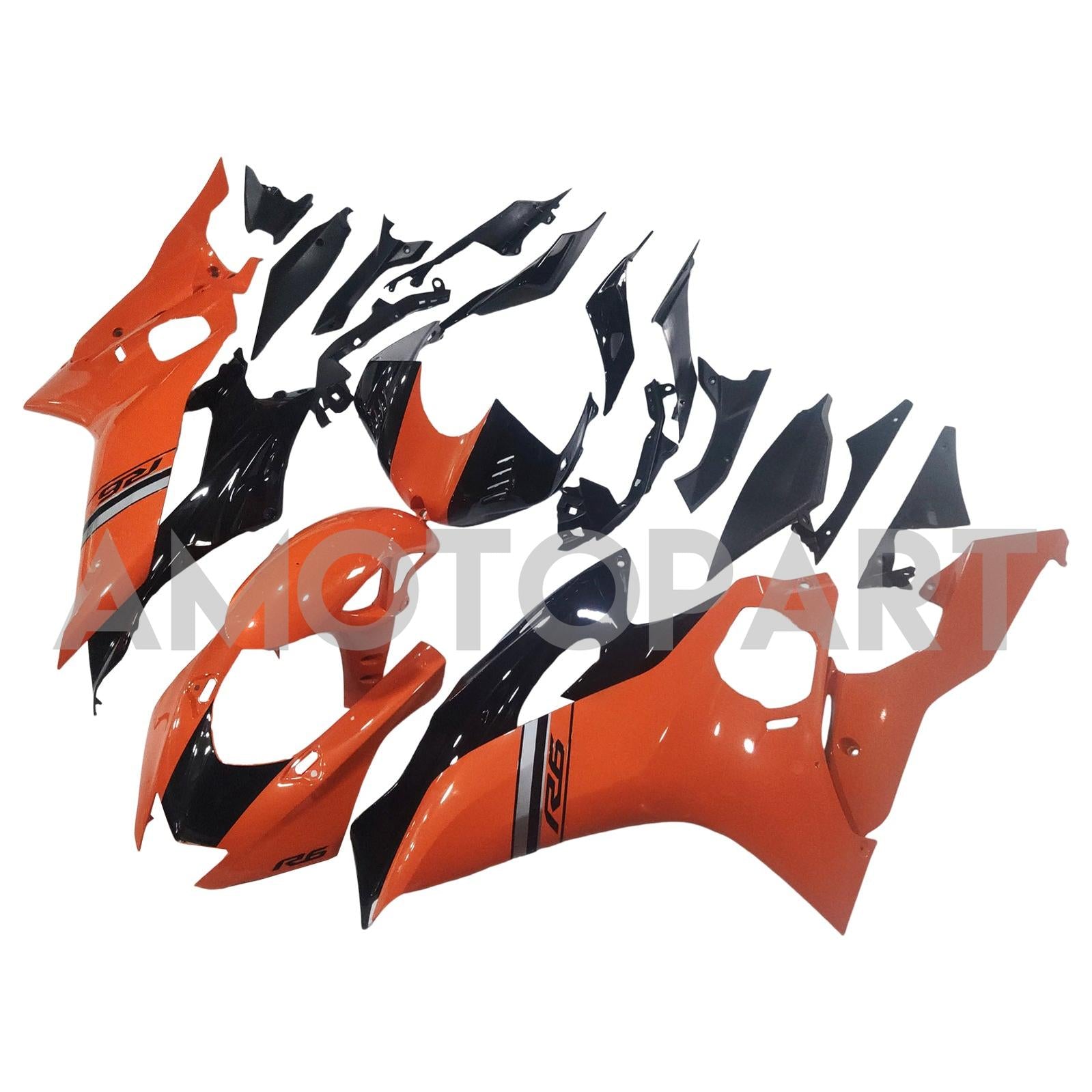 Amotopart 2017-2023 Yamaha YZF R6 Black Light Brown Fairing Kit
