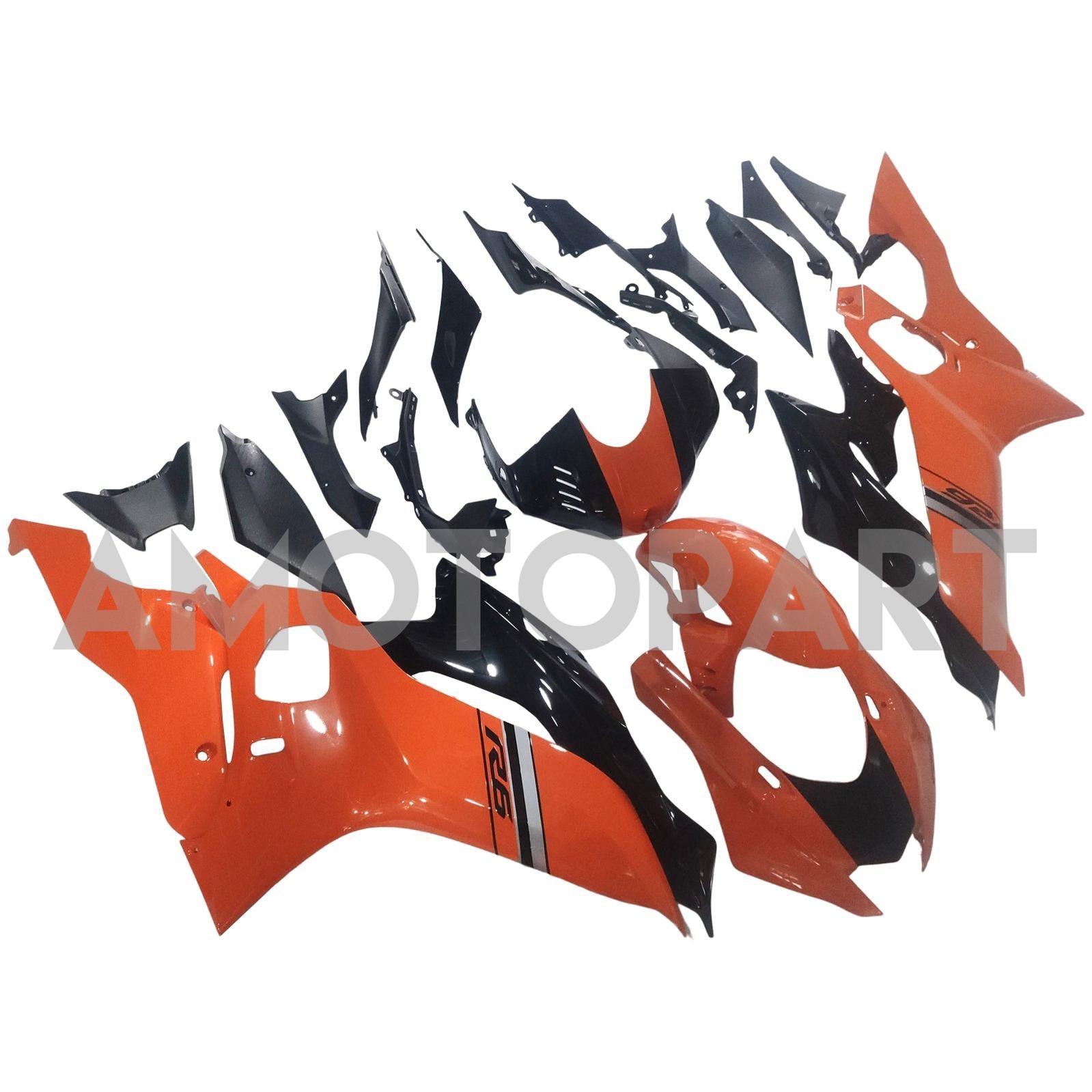 Amotopart 2017-2023 Yamaha YZF R6 Black Light Brown Fairing Kit