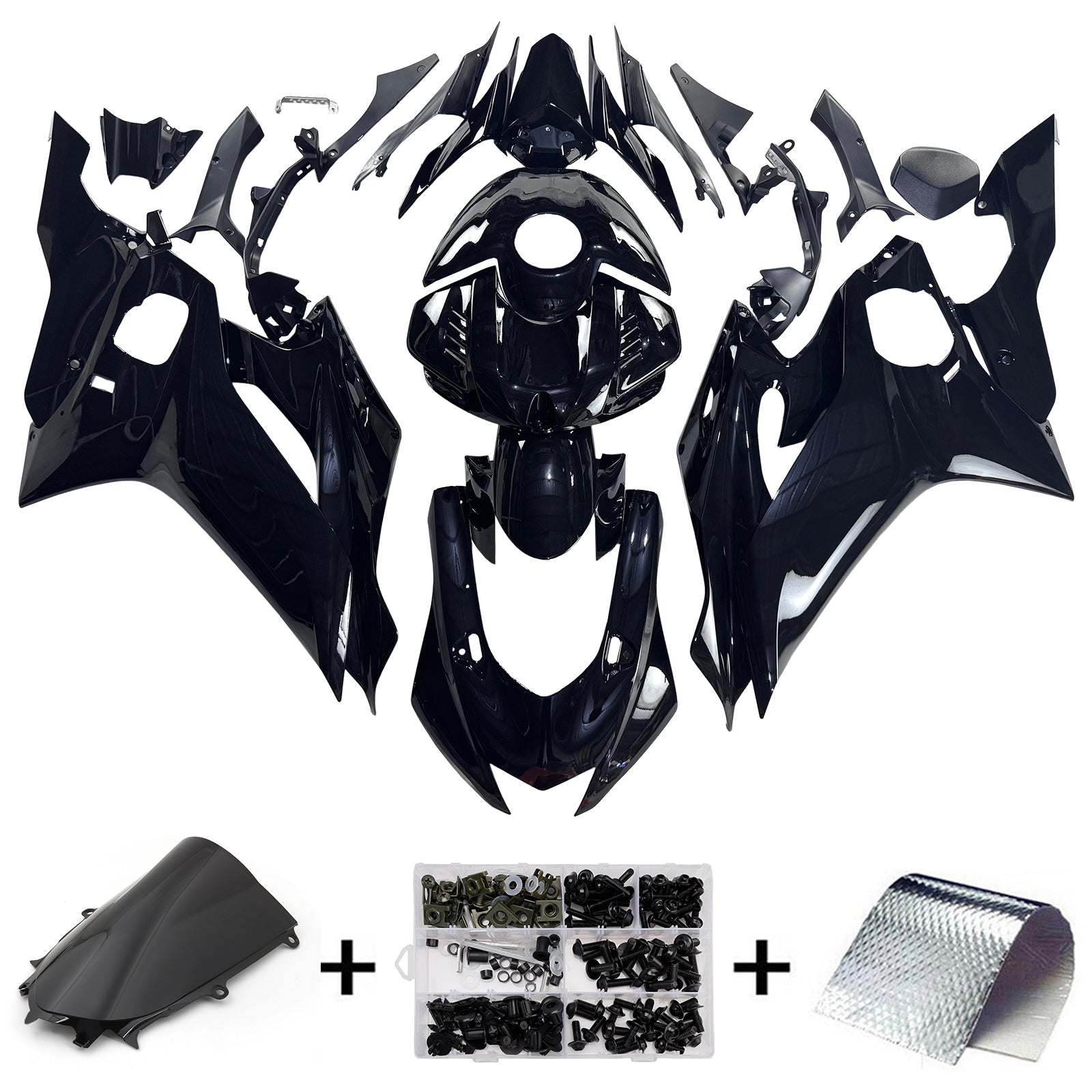 Amotopart Yamaha YZF-R6 2017-2023 Matte Black Fairing Kit