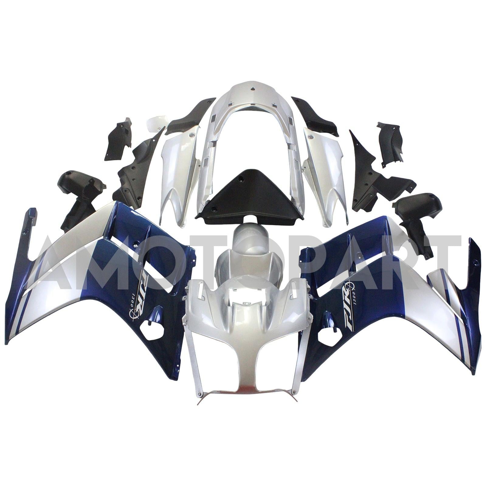 Amotopart 2001-2006 ヤマハ FJR 1300 ブルー&グレー フェアリングキット