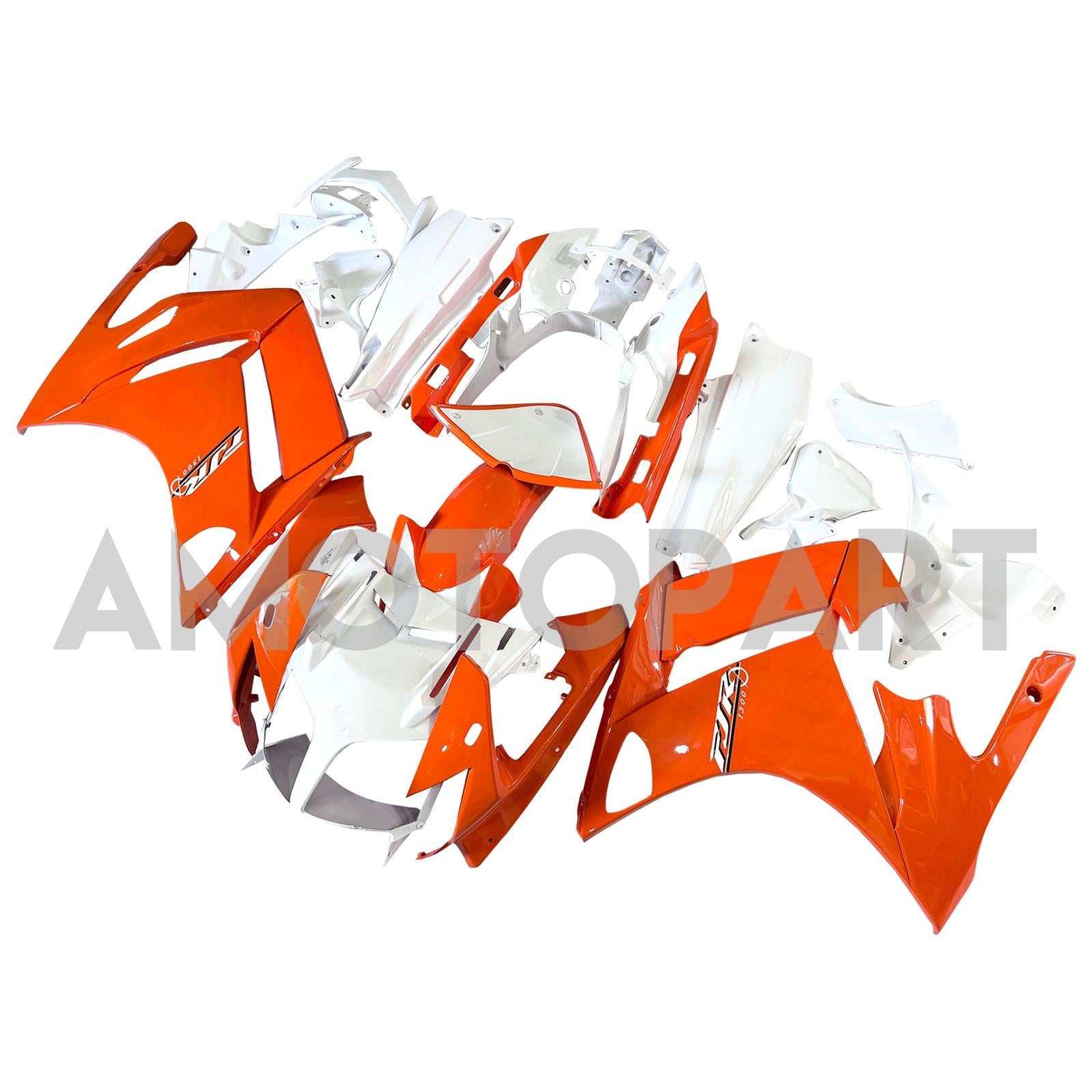 Amotopart 2001-2006 ヤマハ FJR 1300 オレンジ&ホワイト フェアリングキット