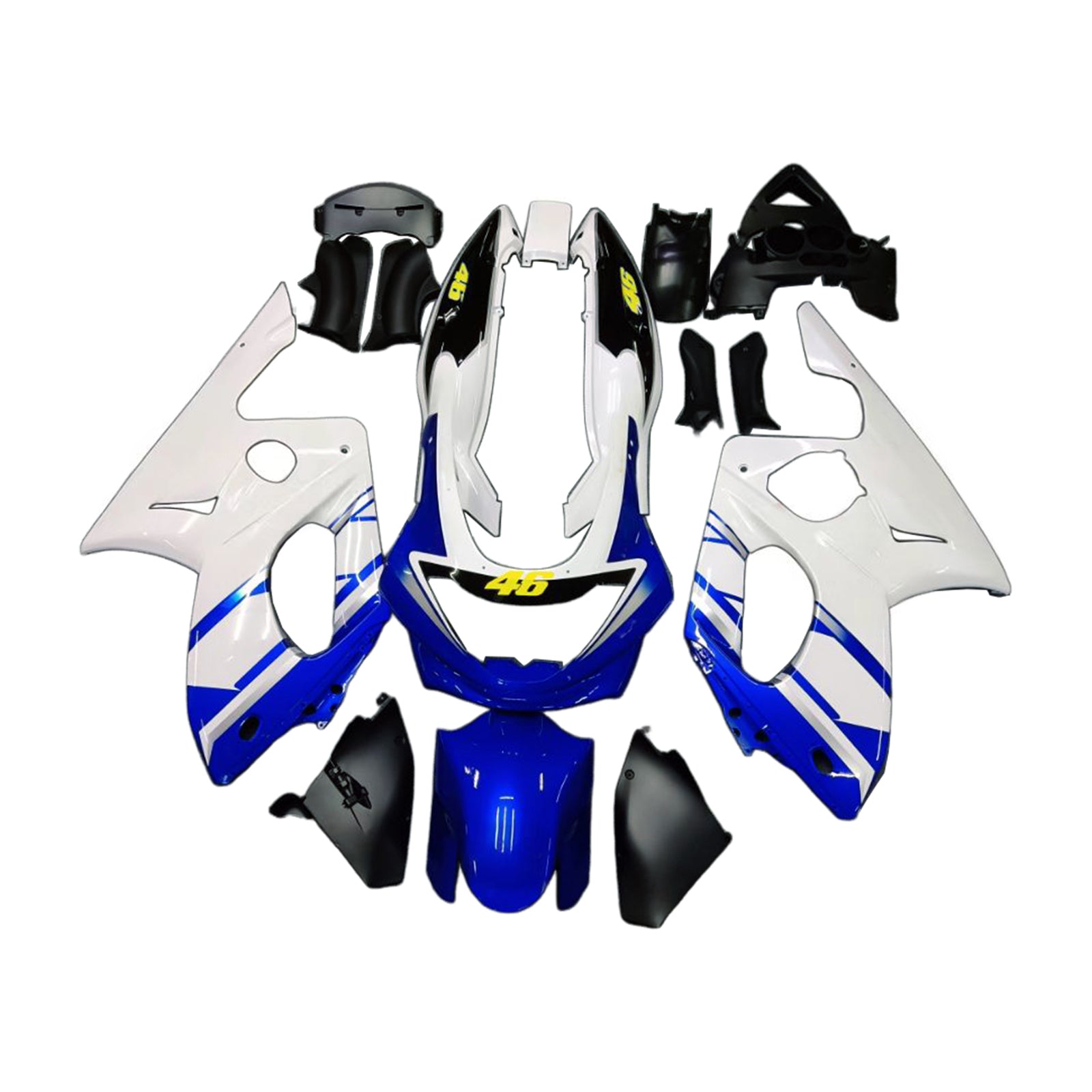 Amotopart Yamaha 1996-2007 YZF 600R Thundercat White Blue Fairing Kit