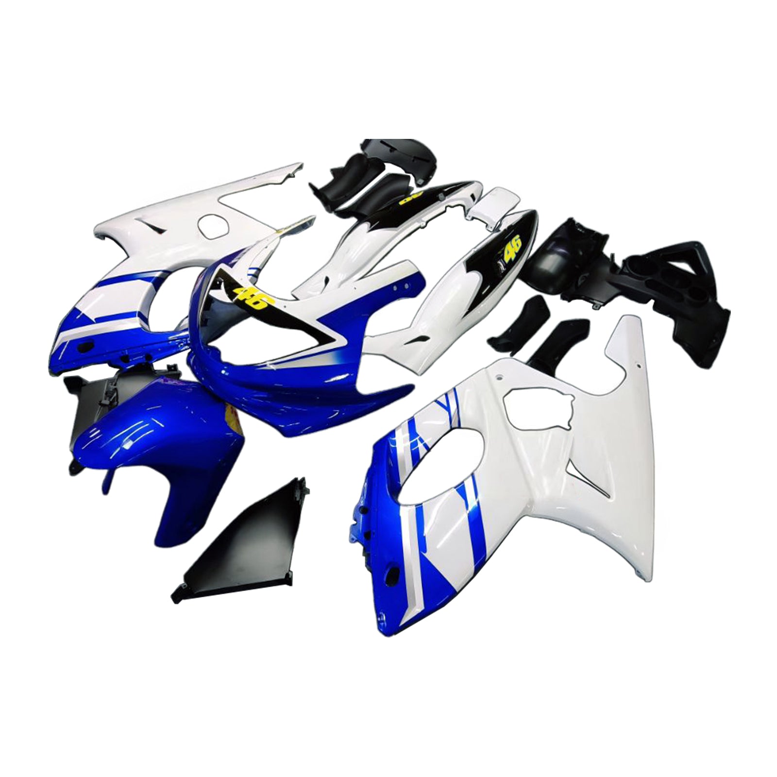 Amotopart Yamaha 1996-2007 YZF 600R Thundercat White Blue Fairing Kit