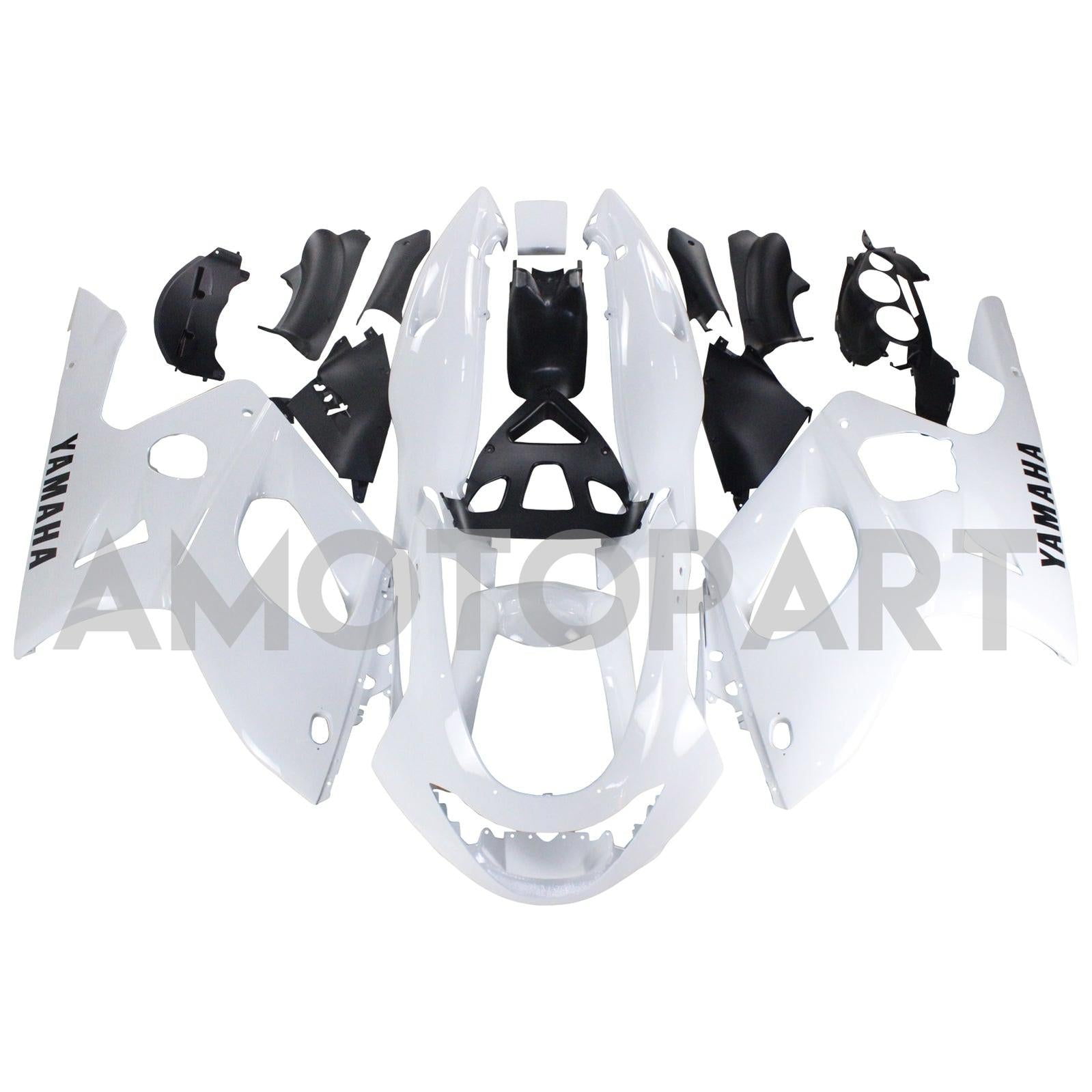Amotopart Yamaha 1996-2007 YZF 600R Thundercat Black White Fairing Kit