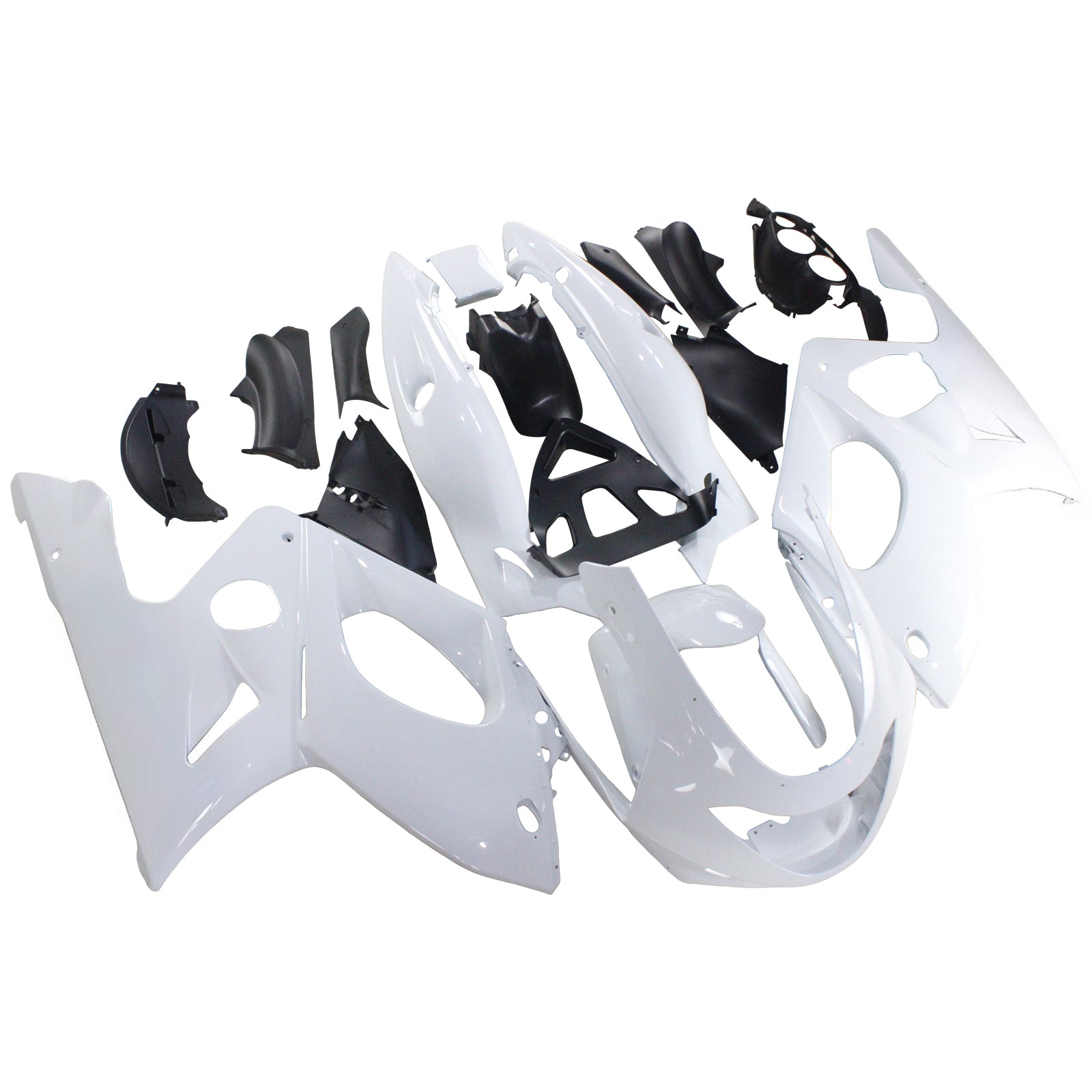 Amotopart Yamaha 1996-2007 YZF 600R Thundercat Black White Fairing Kit